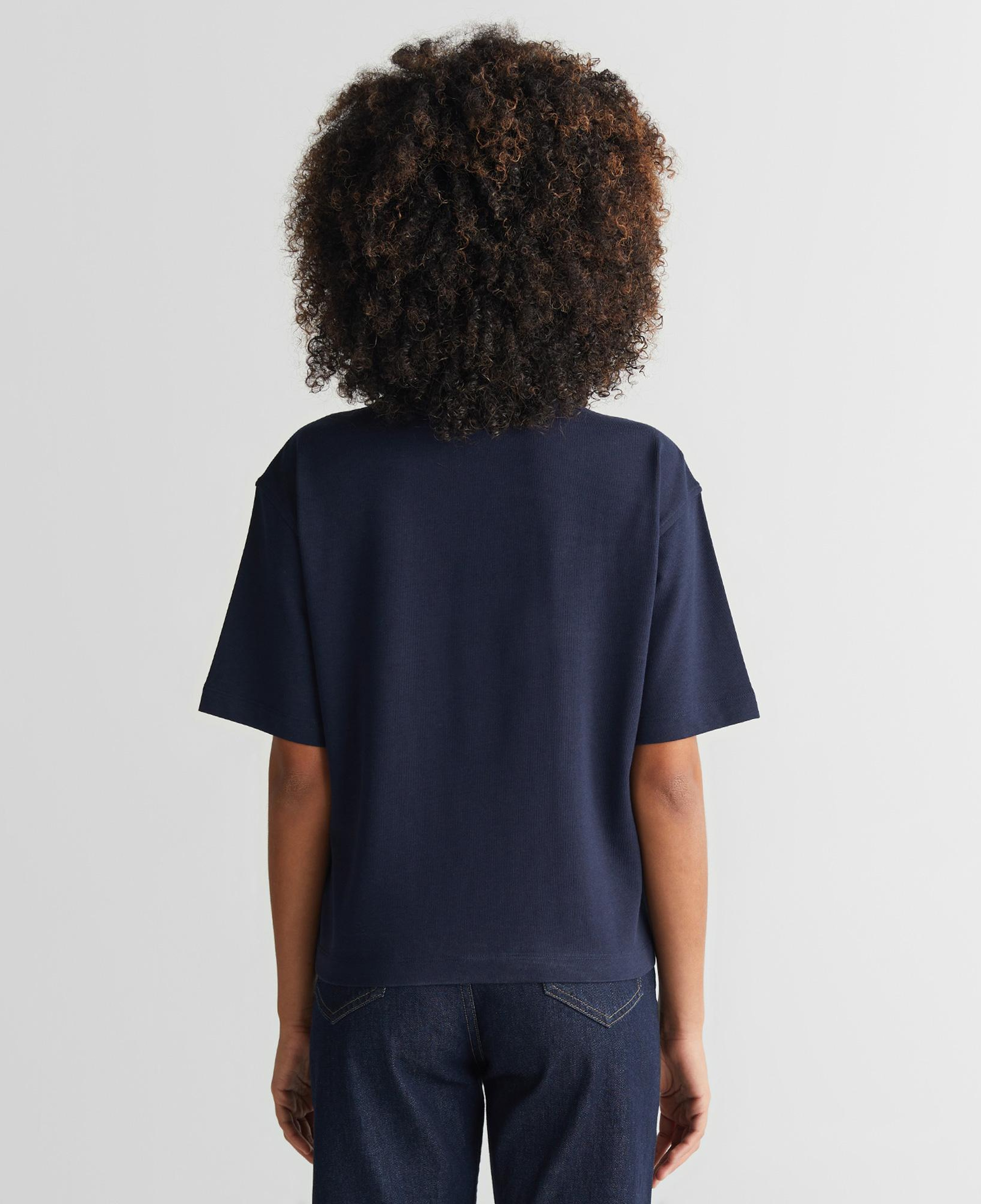 Gant Kadın Lacivert Bisiklet Yaka Logolu T-Shirt