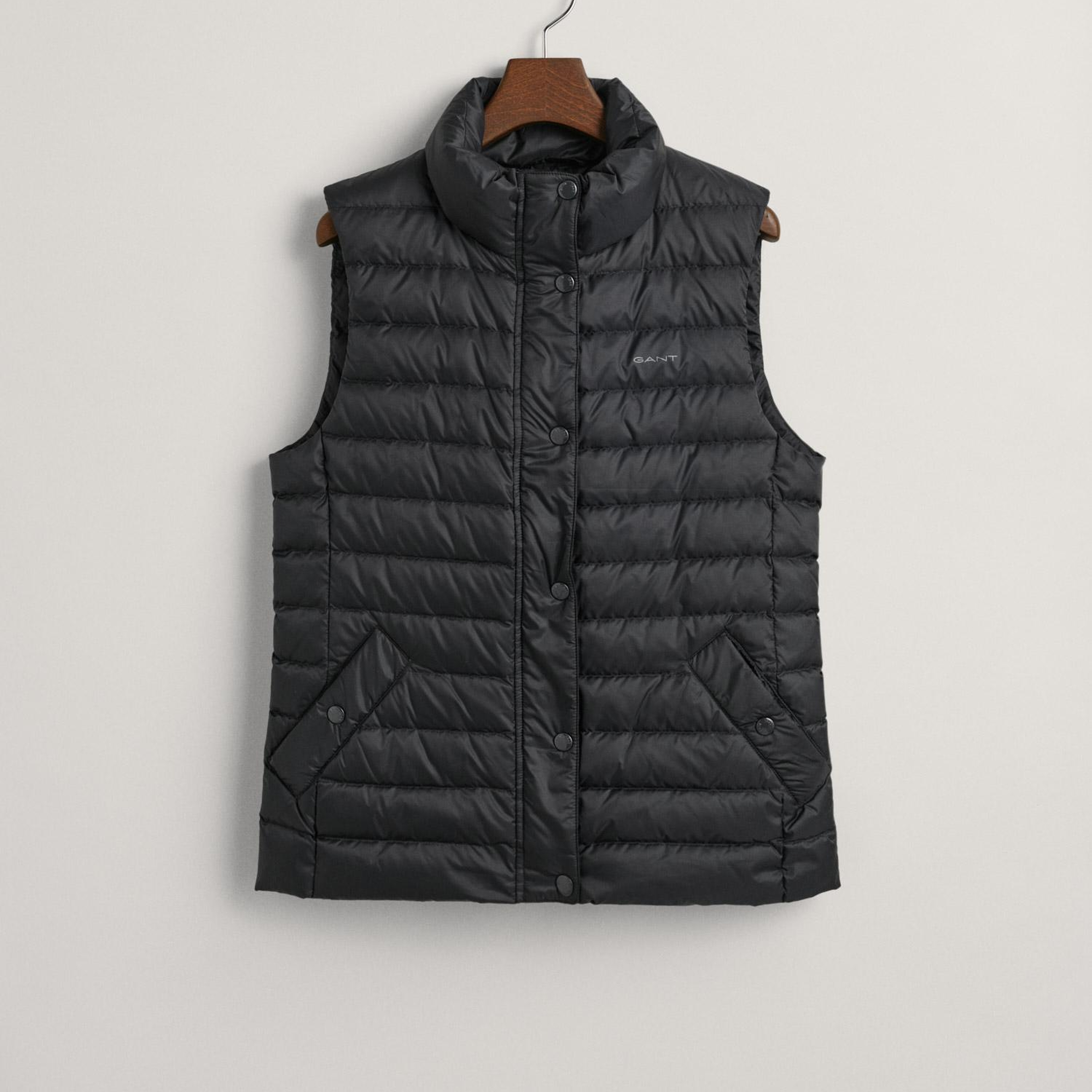 GANT Kadın Siyah Regular Fit Dik Yaka Kapitone Yelek