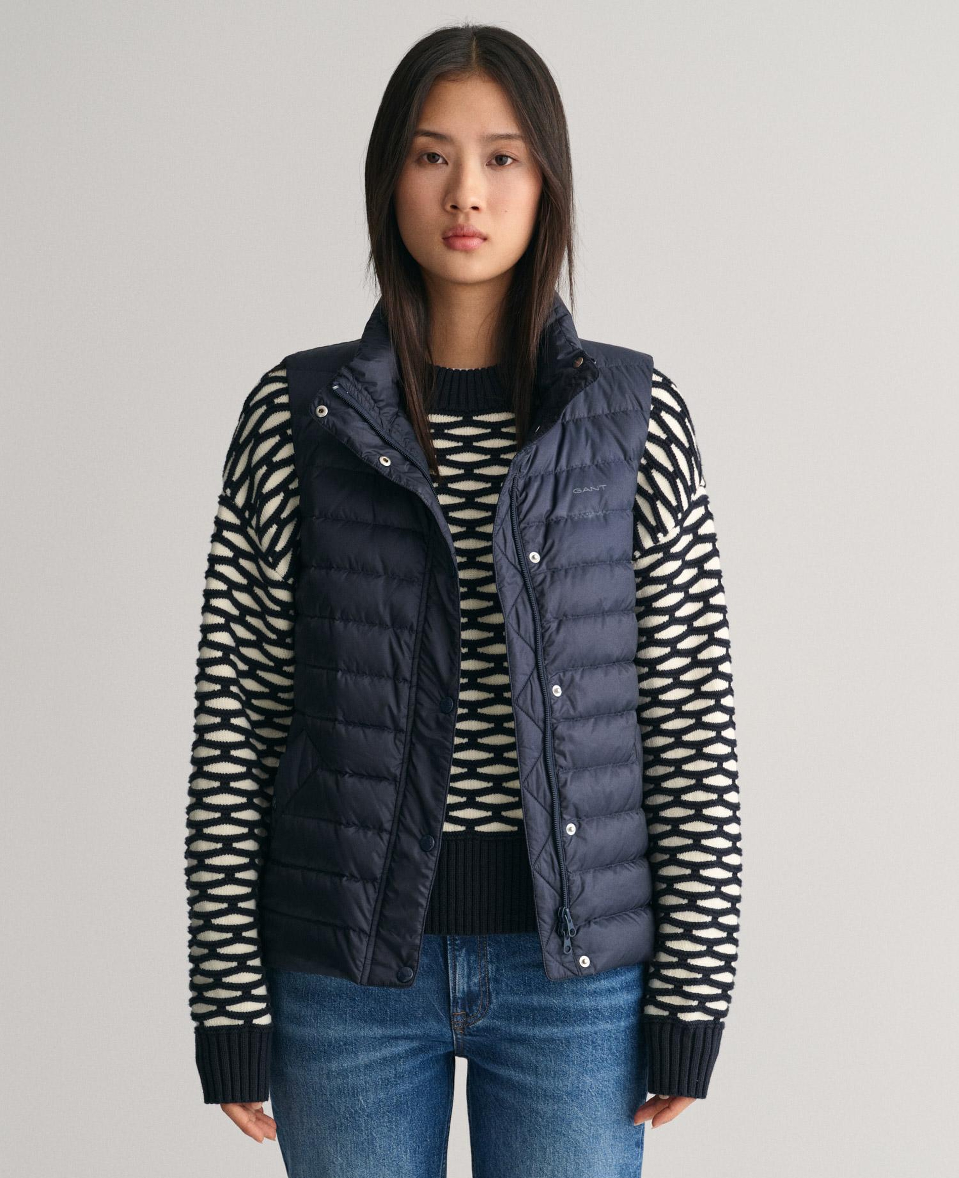 GANT Kadın Lacivert Dik Yaka Kaz Tüyü Yelek