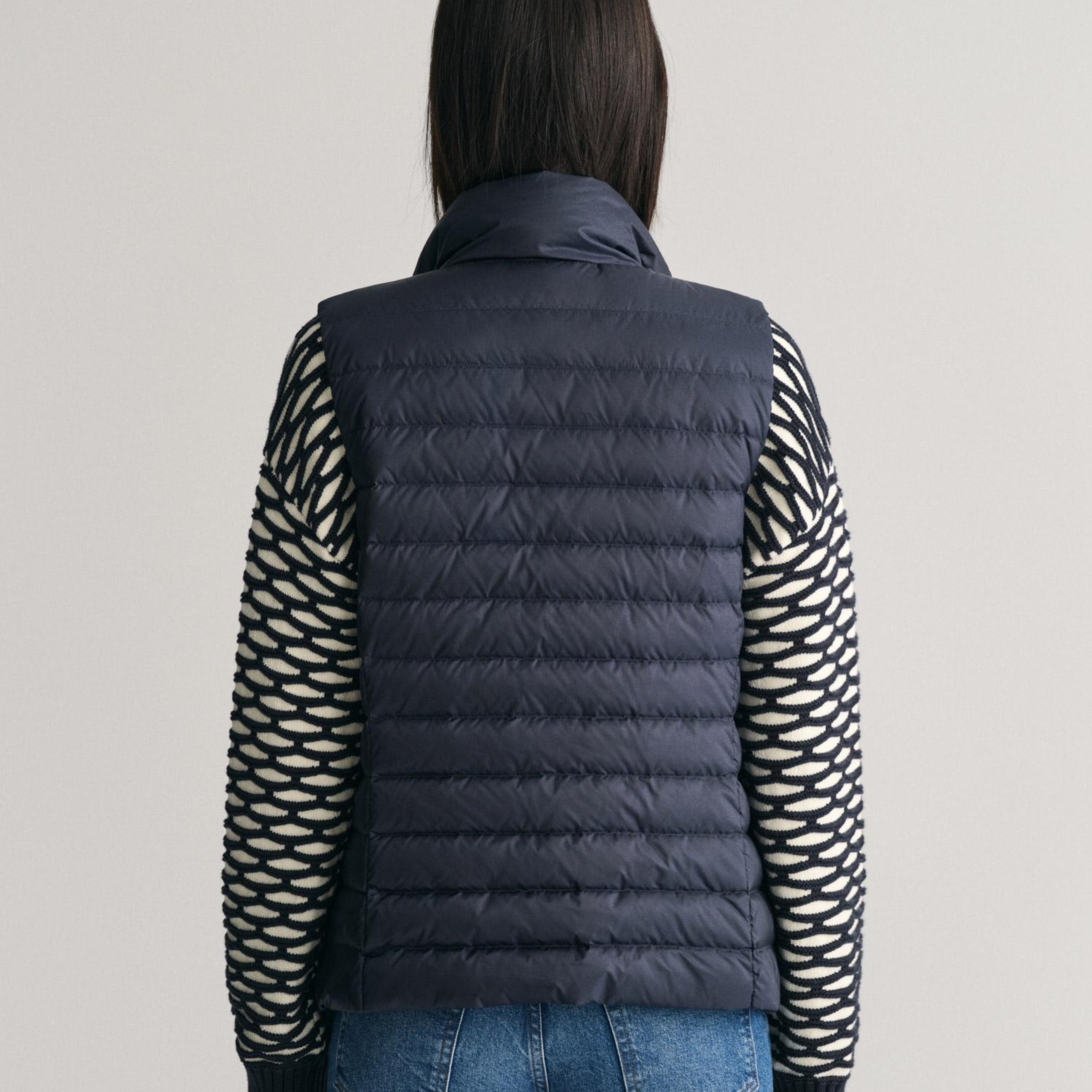 GANT Kadın Lacivert Dik Yaka Kaz Tüyü Yelek