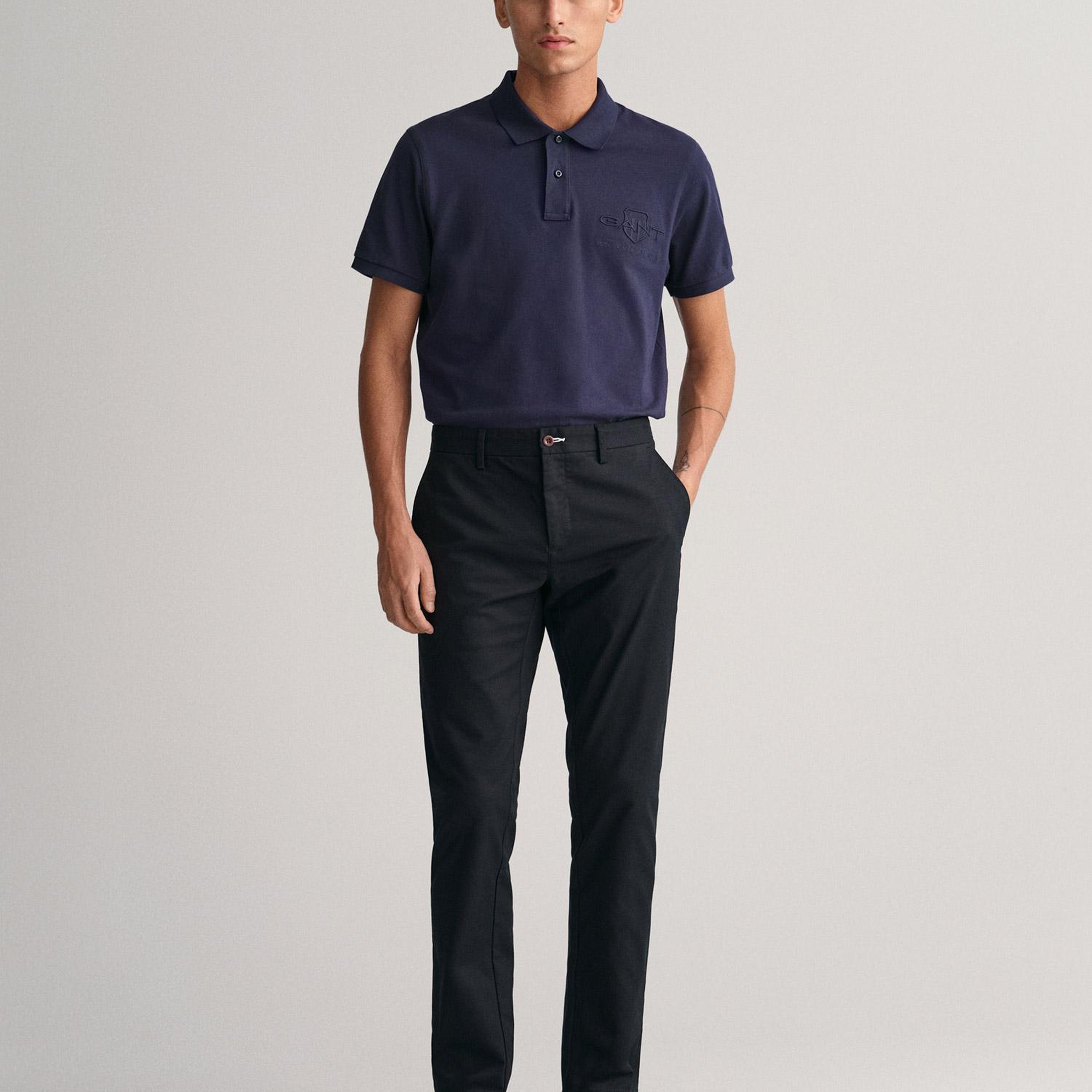 Gant Erkek Siyah Slim Fit Chino Pantolon