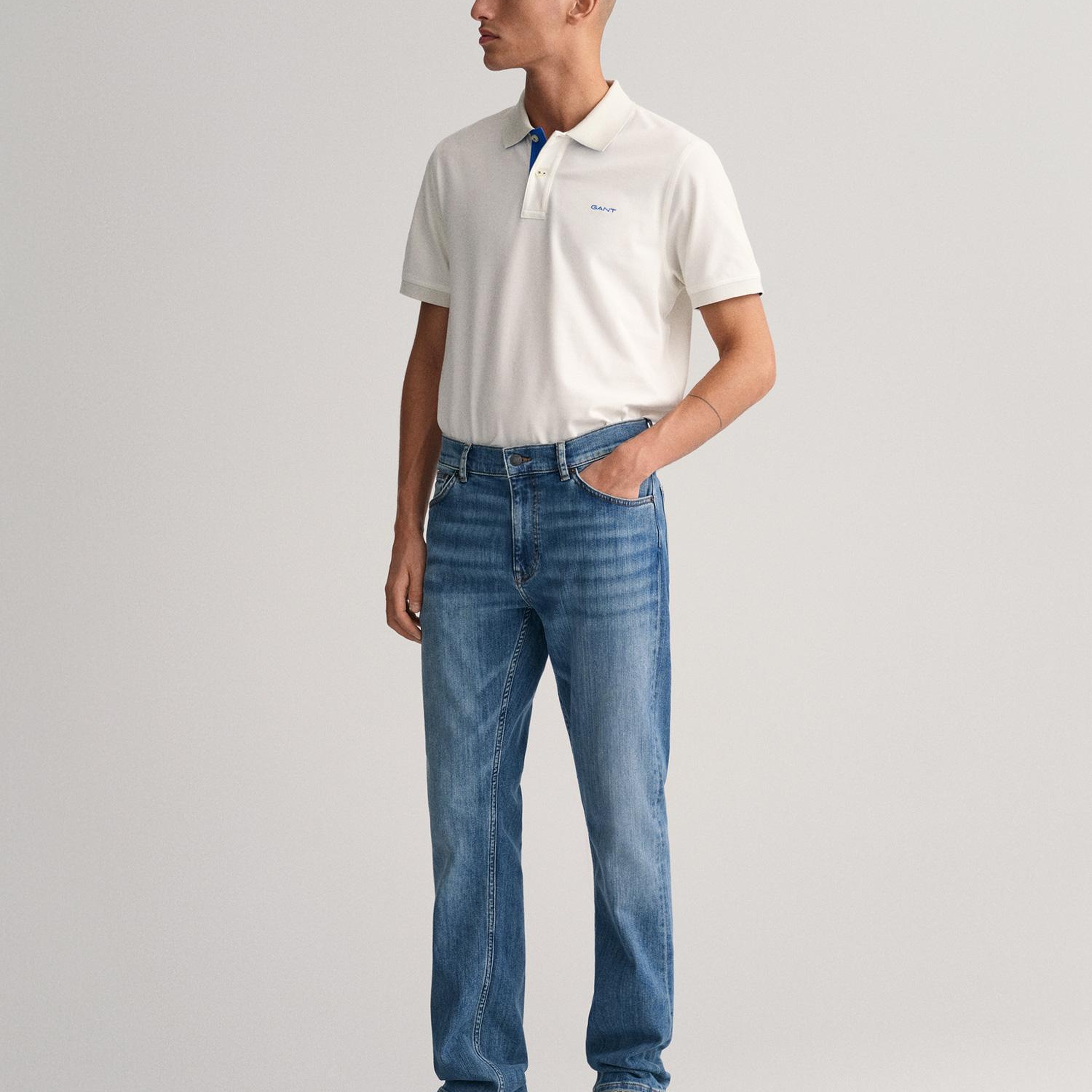 GANT Erkek Beyaz Regular Fit Polo