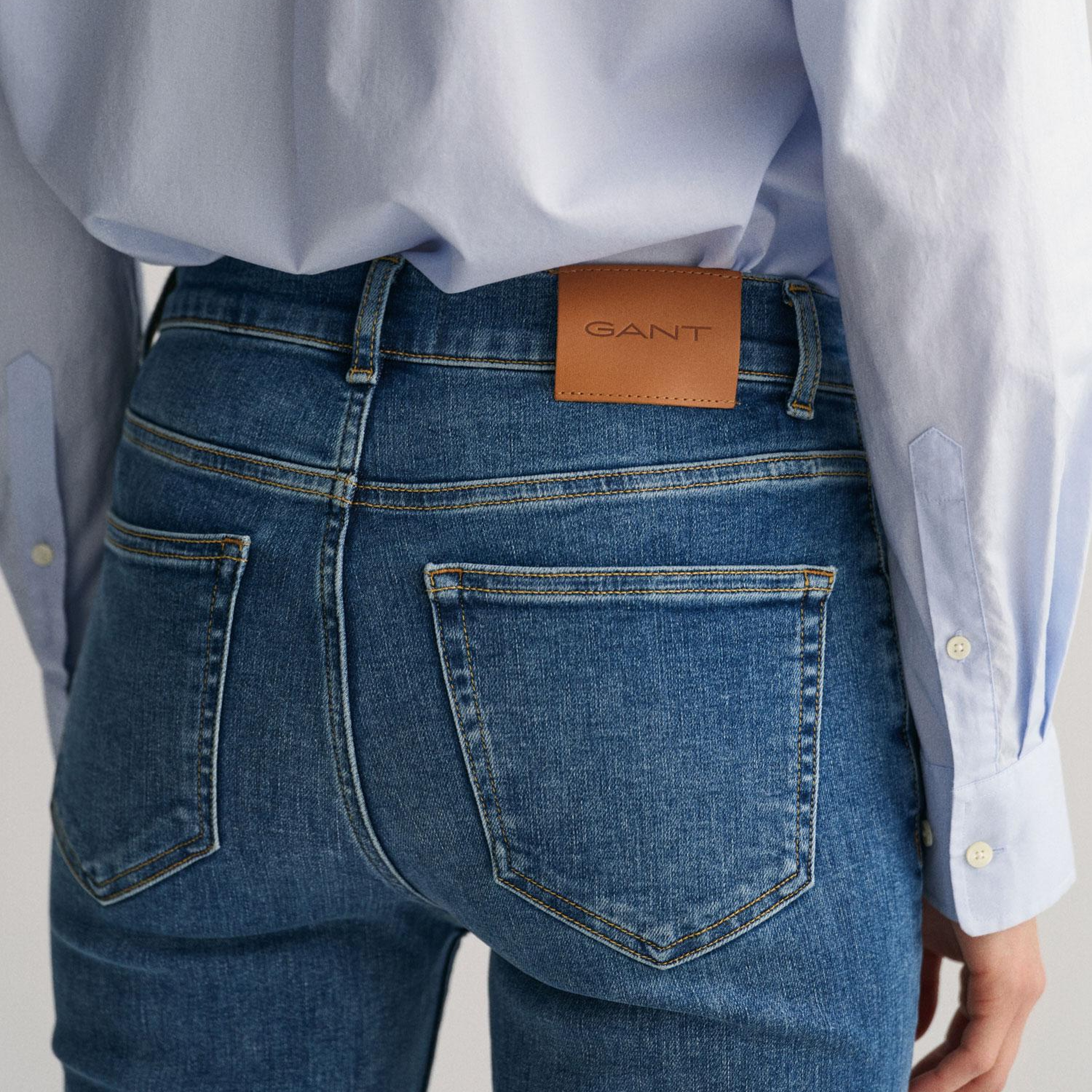 GANT Kadın Mavi Slim Fit Jean Pantolon
