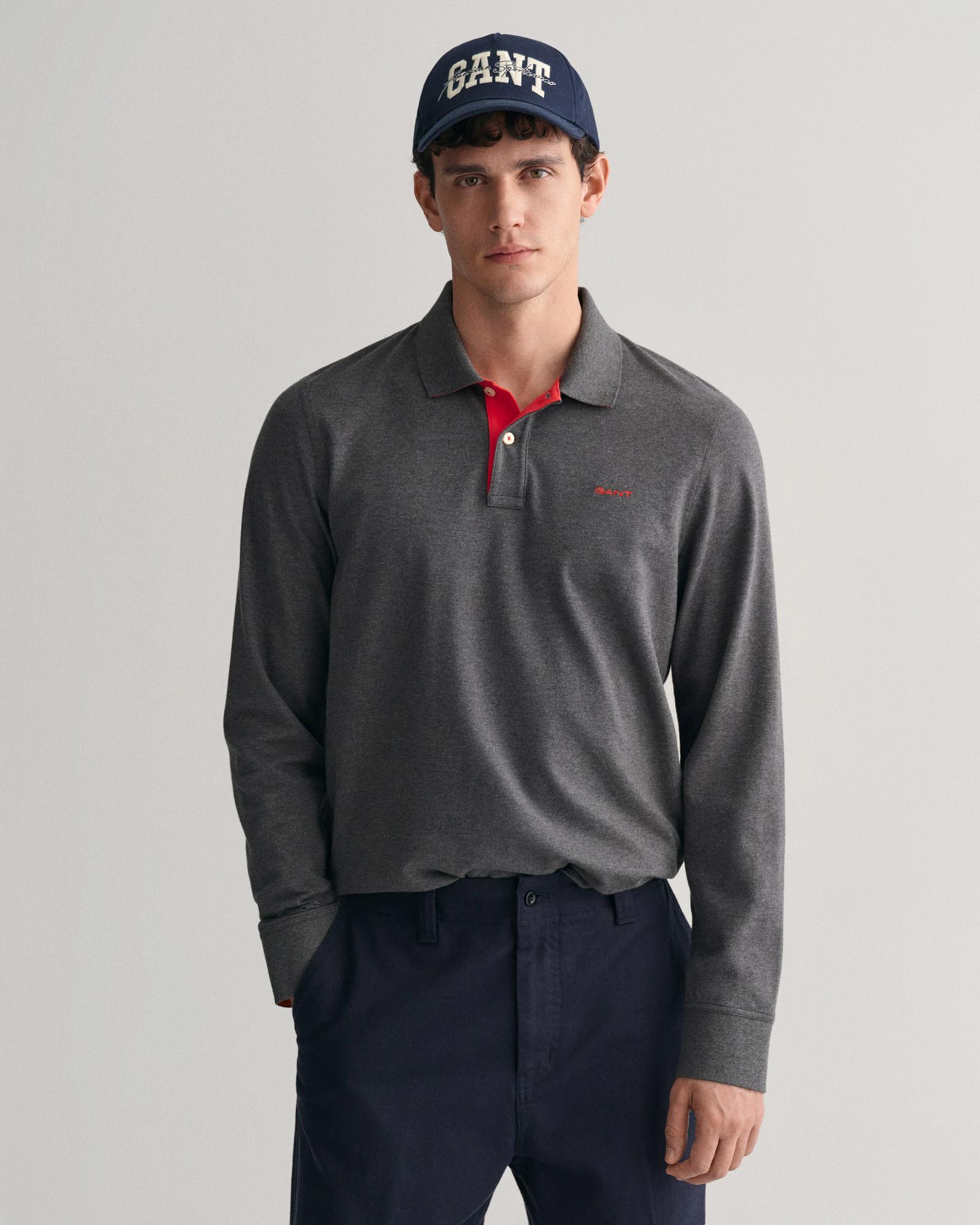 Gant Erkek Gri Regular Fit Polo