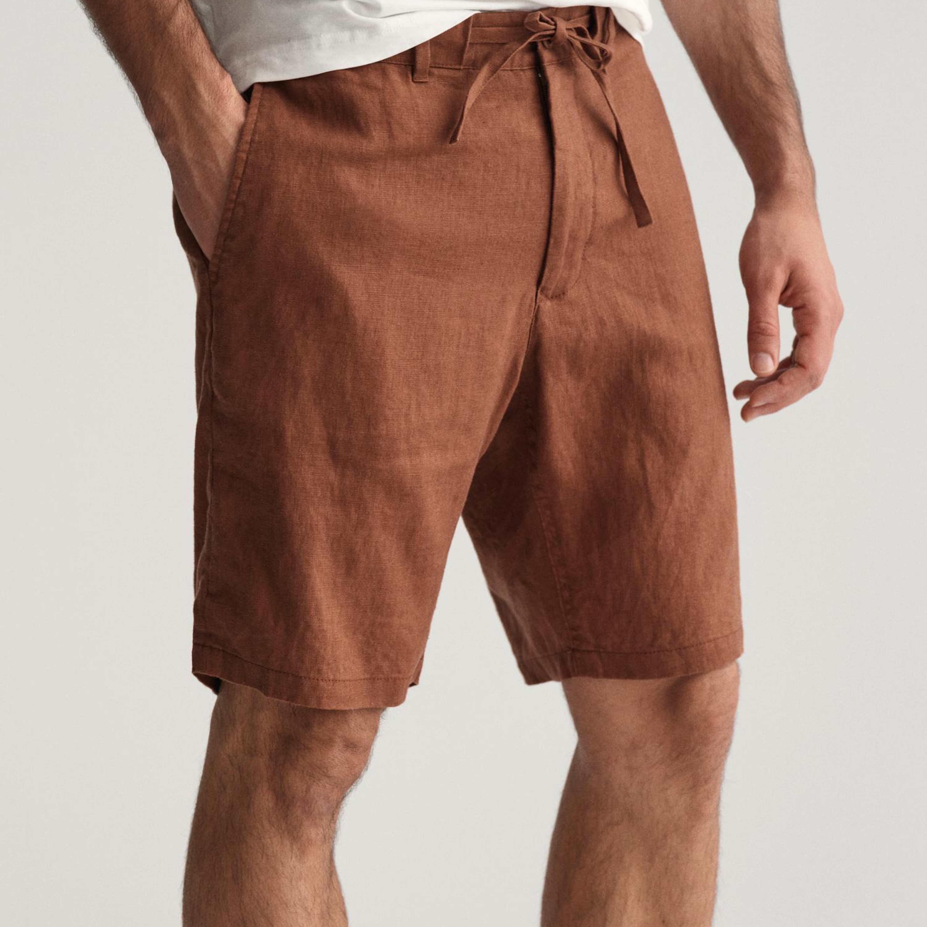 GANT Erkek Kahverengi Relaxed Fit Keten Şort