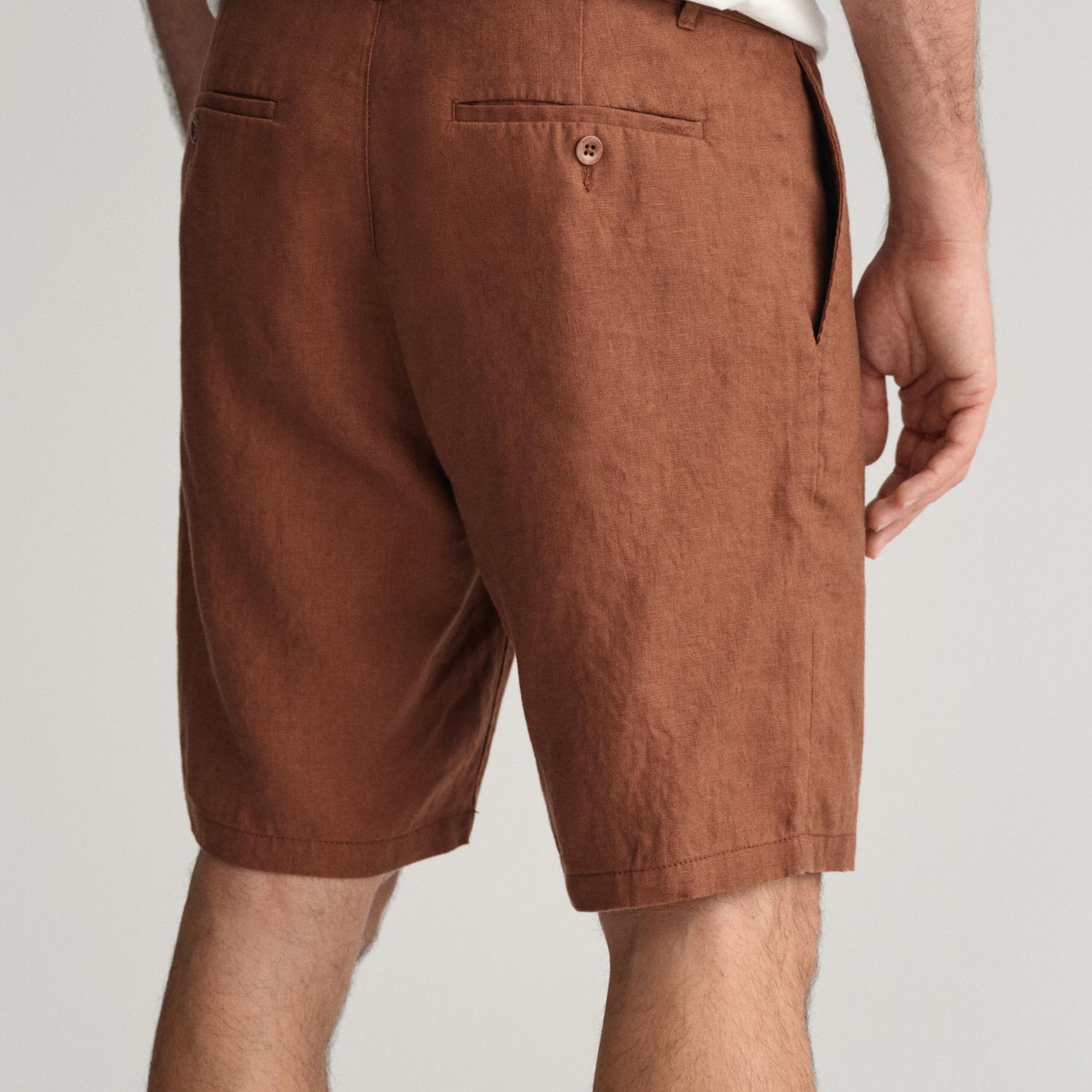 GANT Erkek Kahverengi Relaxed Fit Keten Şort