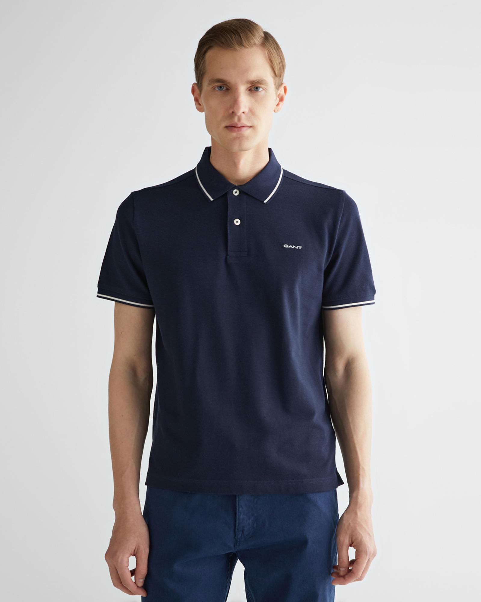 GANT Erkek Lacivert Regular Fit Polo