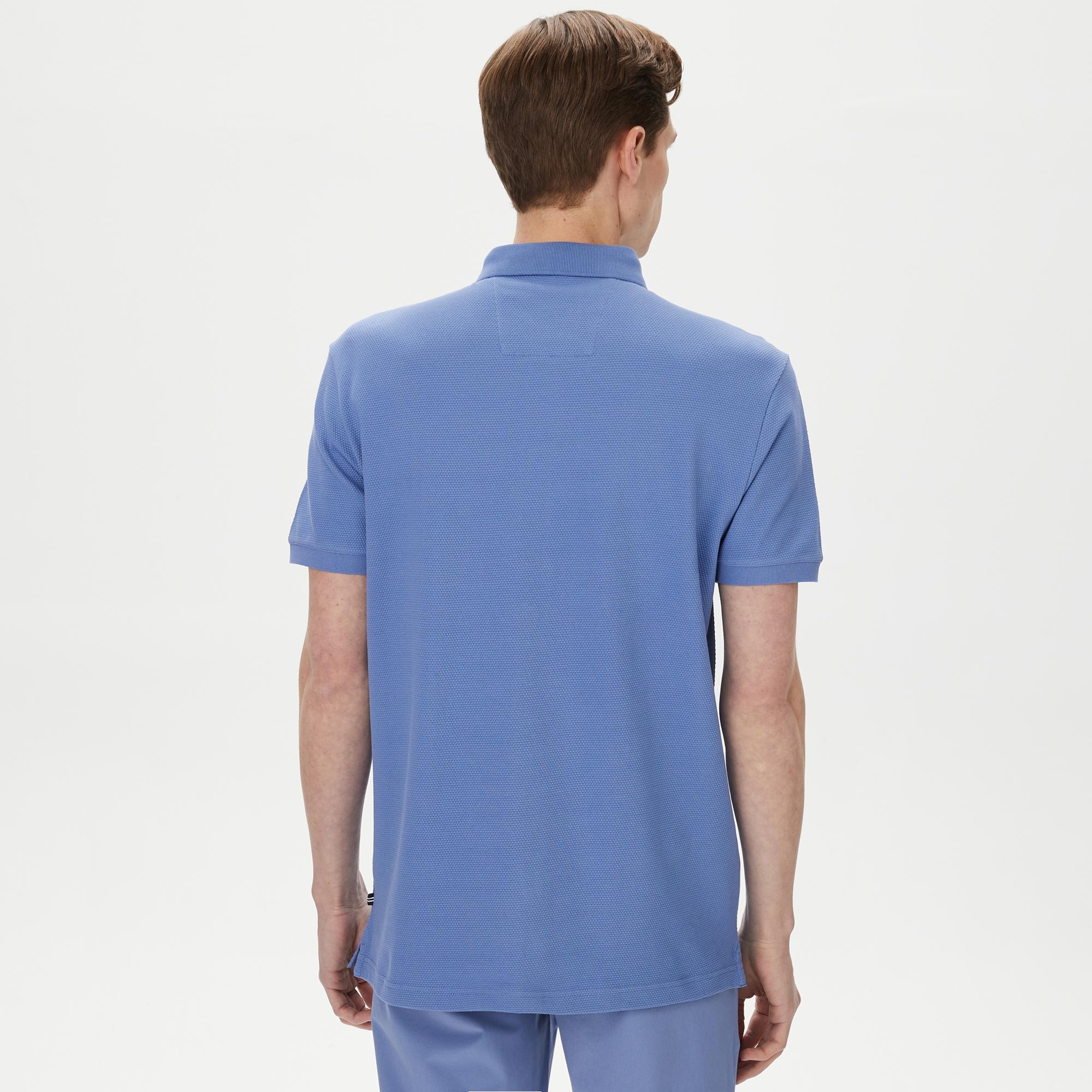 Nautica Erkek Mavi Slim Fit Kısa Kollu Polo Yaka T-Shirt