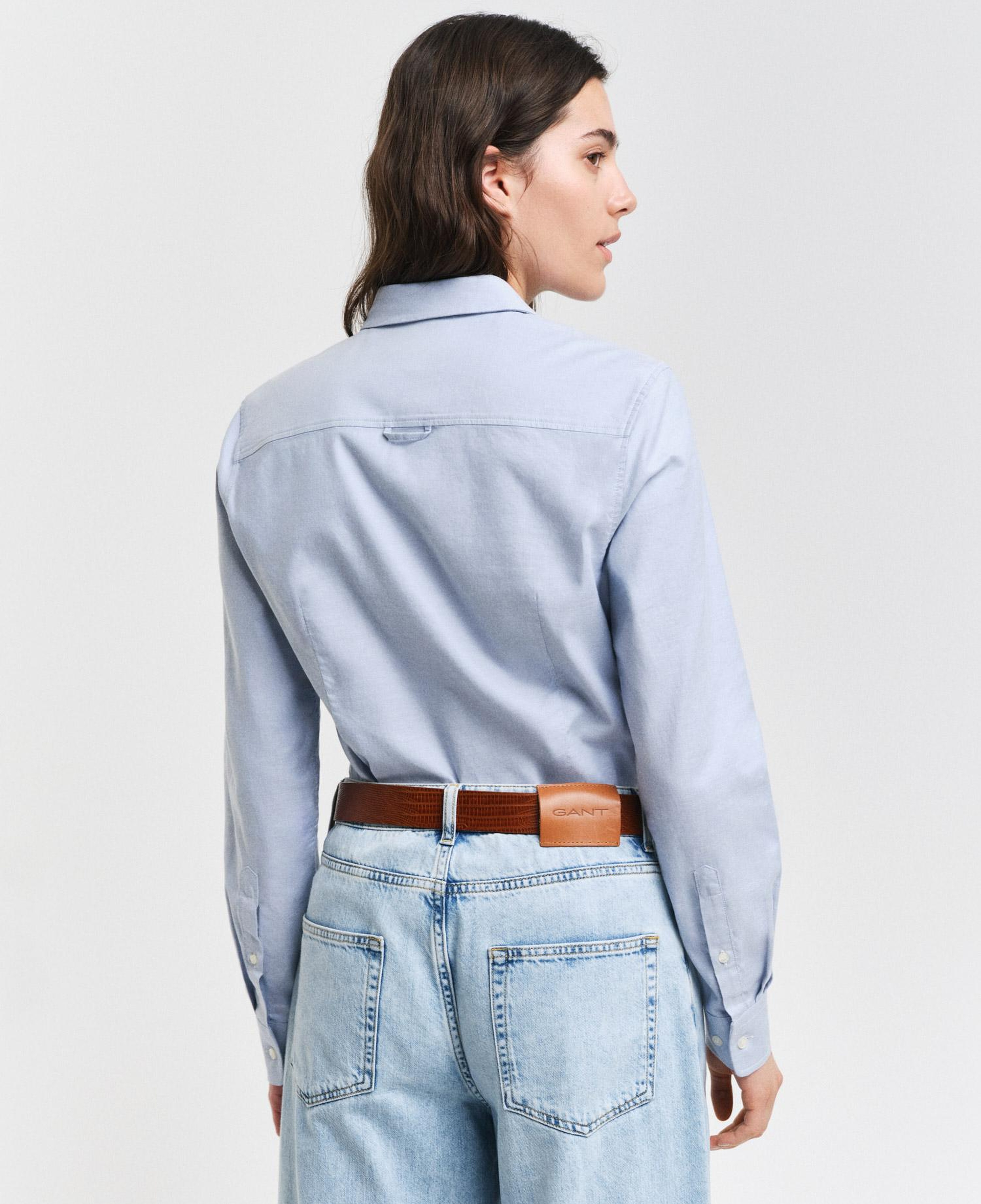 GANT Kadın Mavi Slim Fit Klasik Yaka Oxford Gömlek