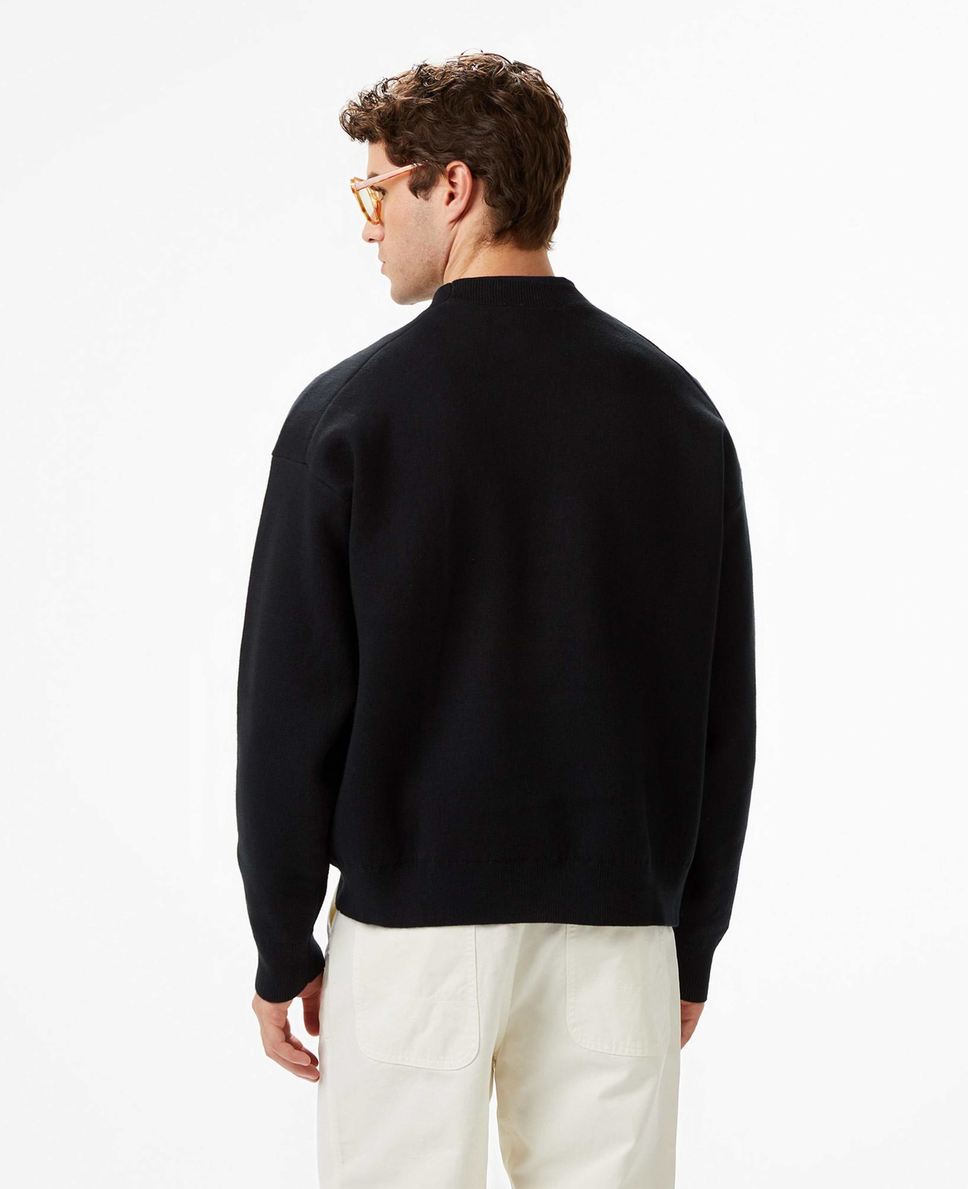 Calvin Klein Cashmere 3D Logo Erkek Siyah Triko