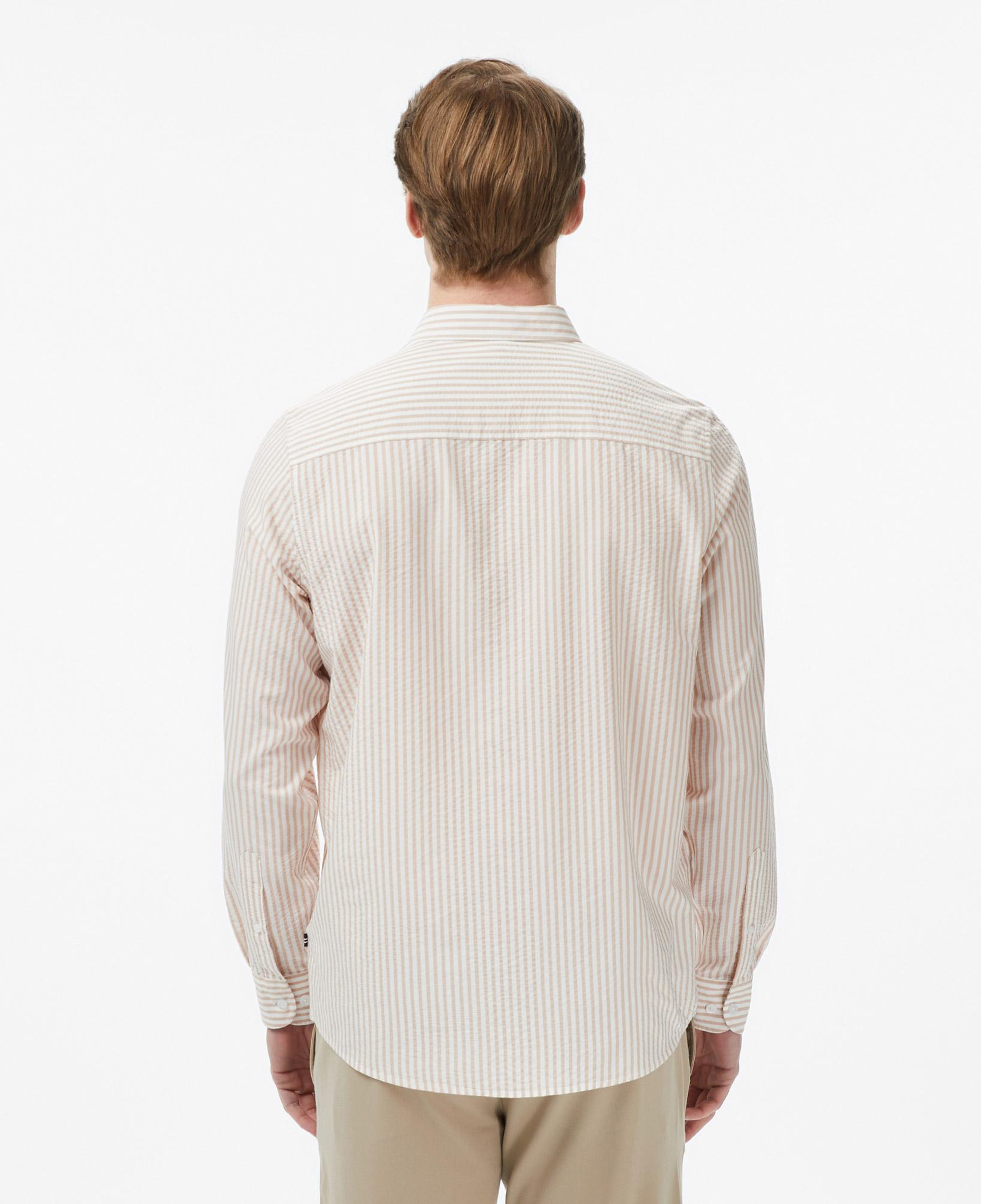 Nautica Erkek Bej Regular Fit Çizgili Gömlek