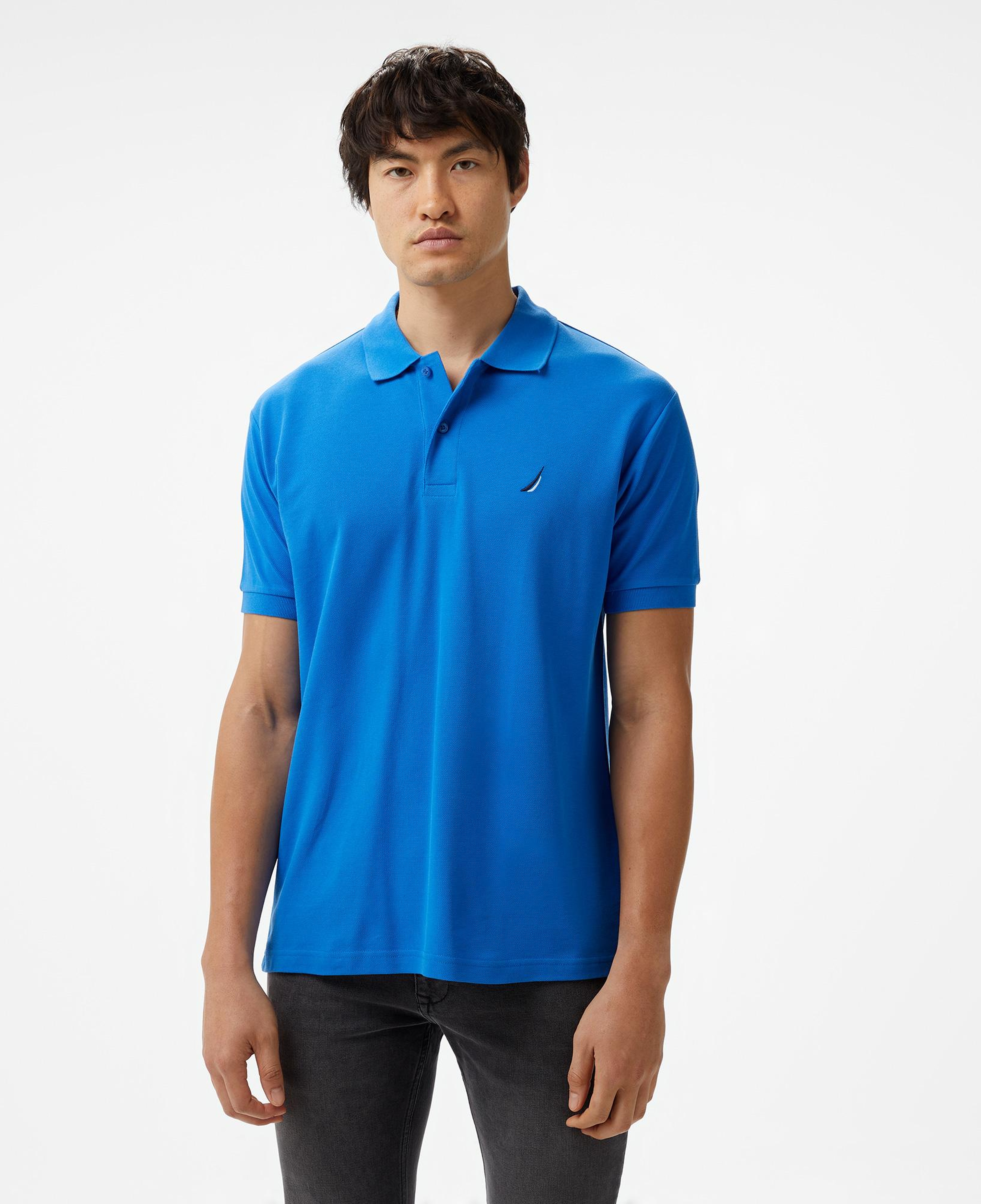 Nautica Erkek Mavi Classic Fit Kısa Kollu Polo Yaka T-Shirt