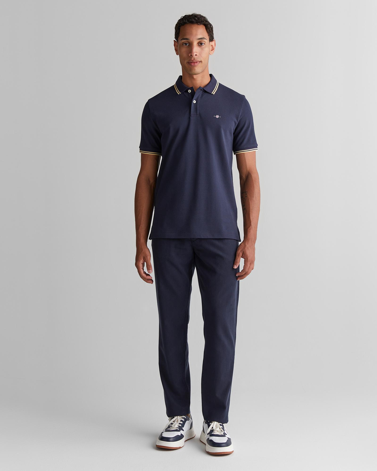 GANT Erkek Lacivert Regular Fit Polo