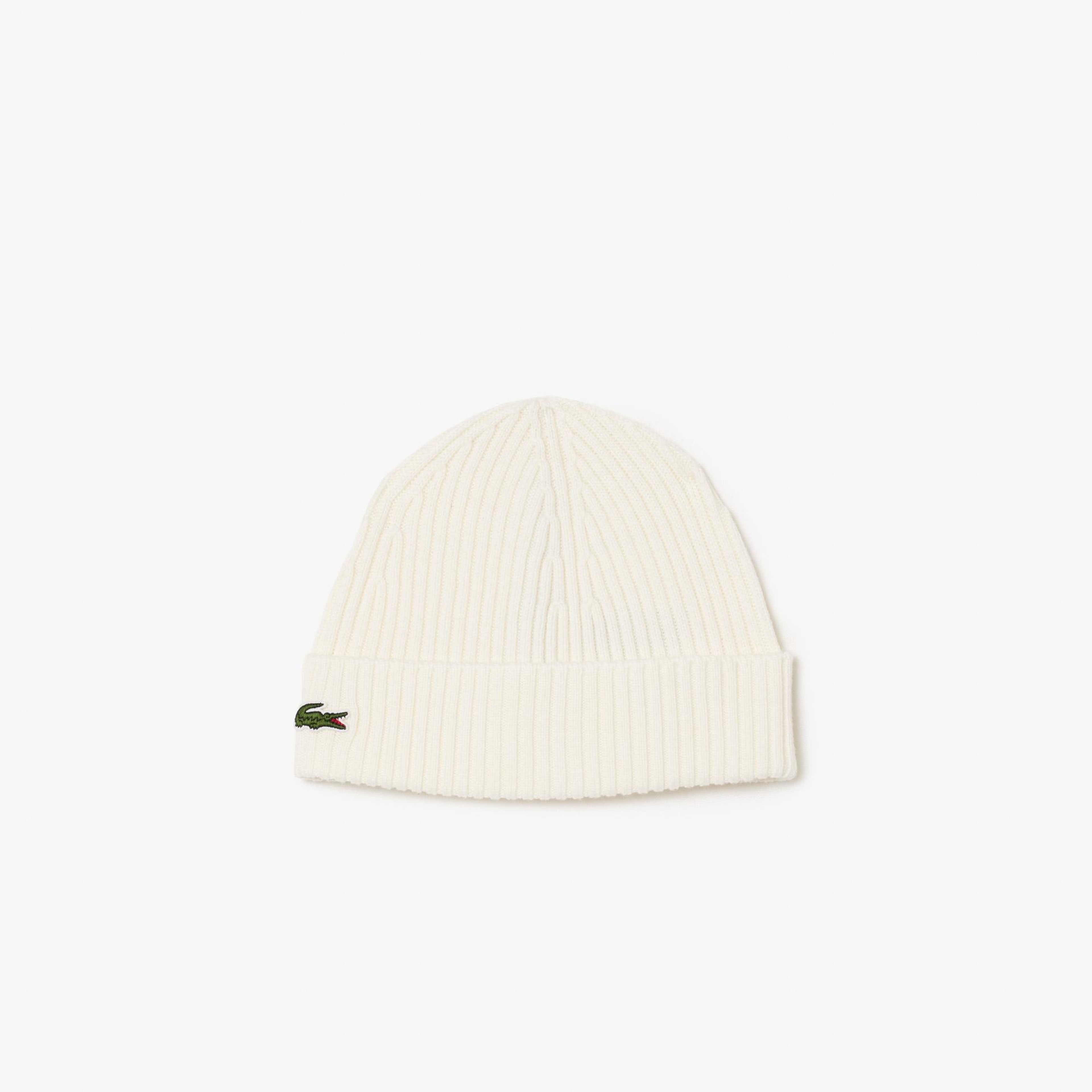 Lacoste Unisex Yün Beyaz Bere