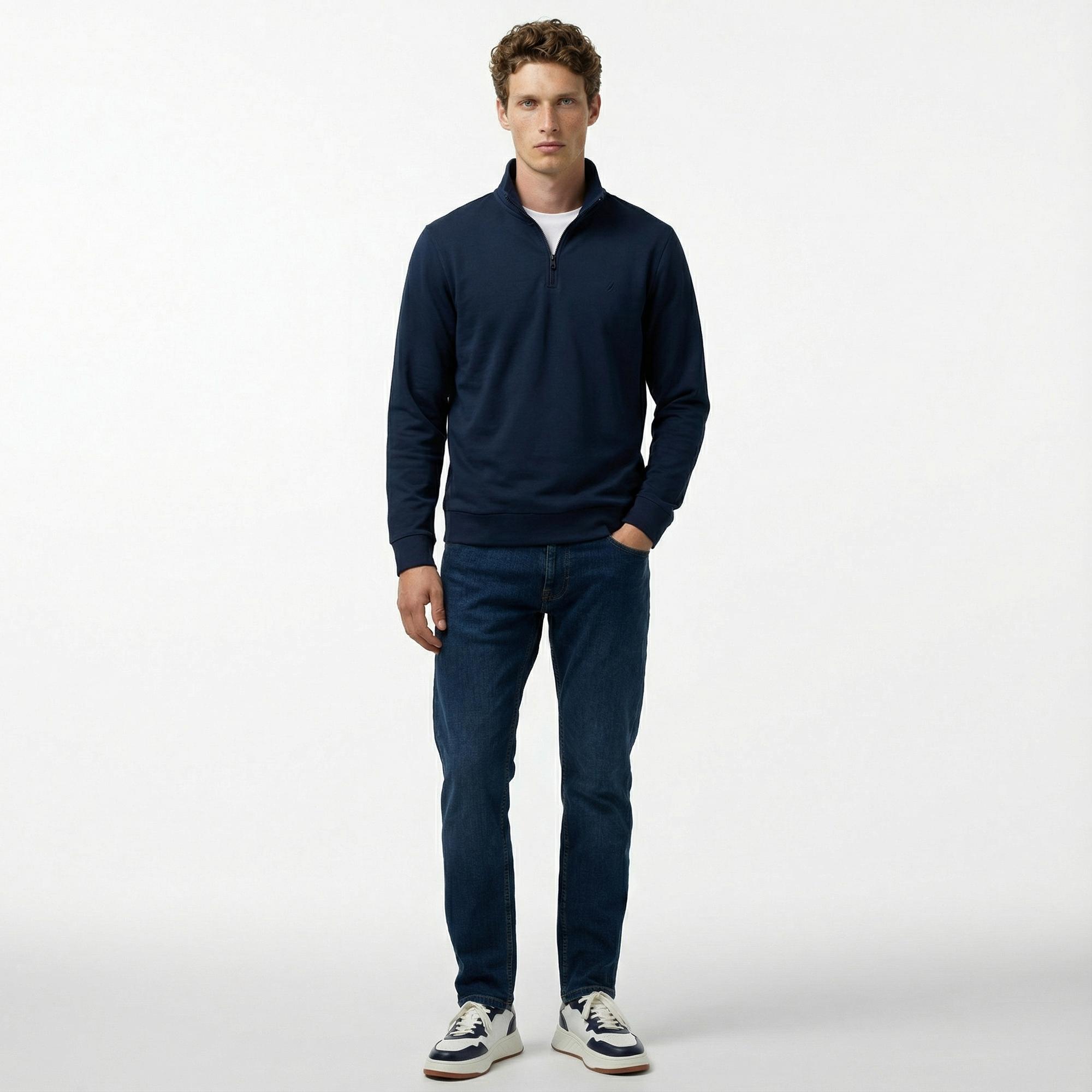 Nautica Erkek Lacivert Regular Fit Sweatshirt