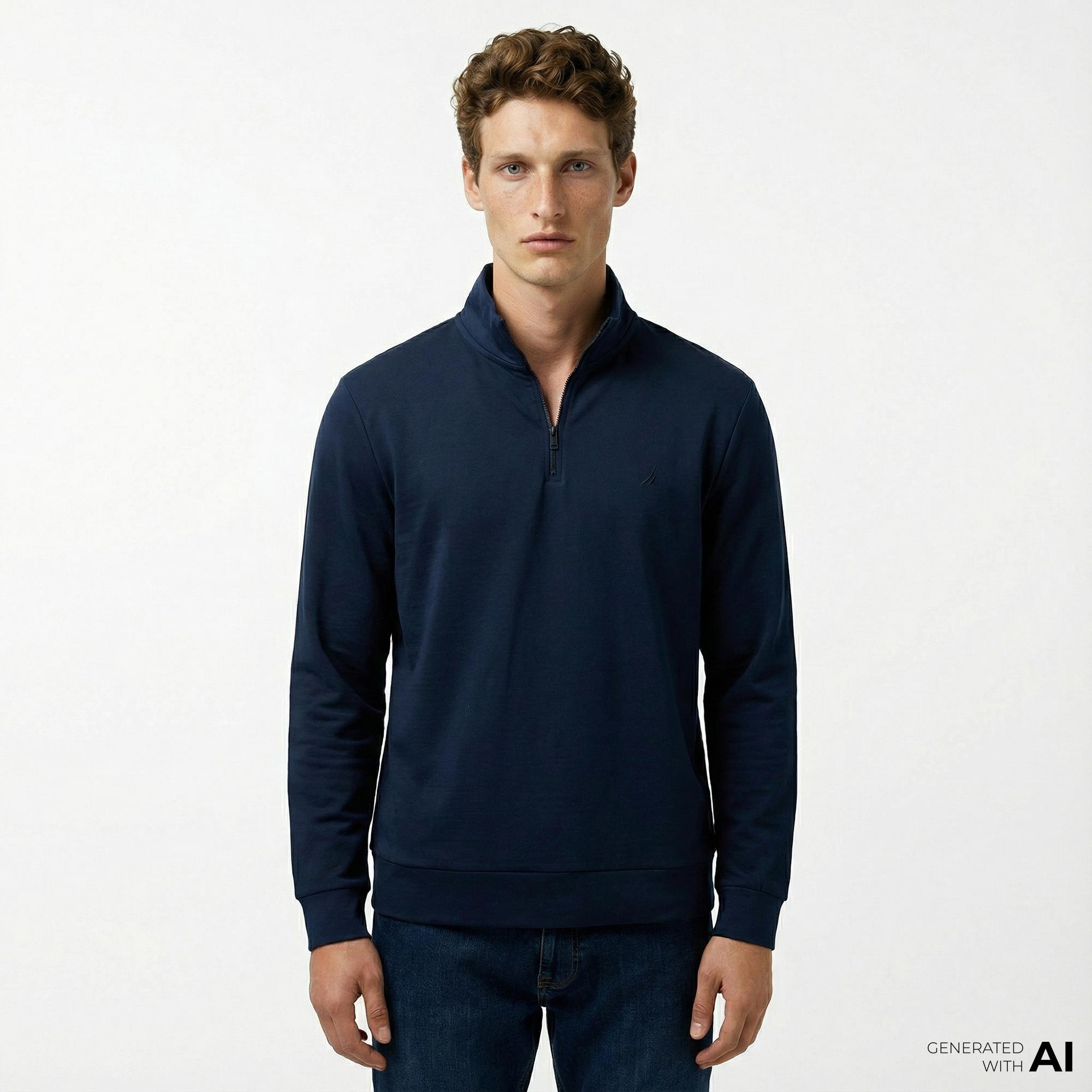 Nautica Erkek Lacivert Regular Fit Sweatshirt