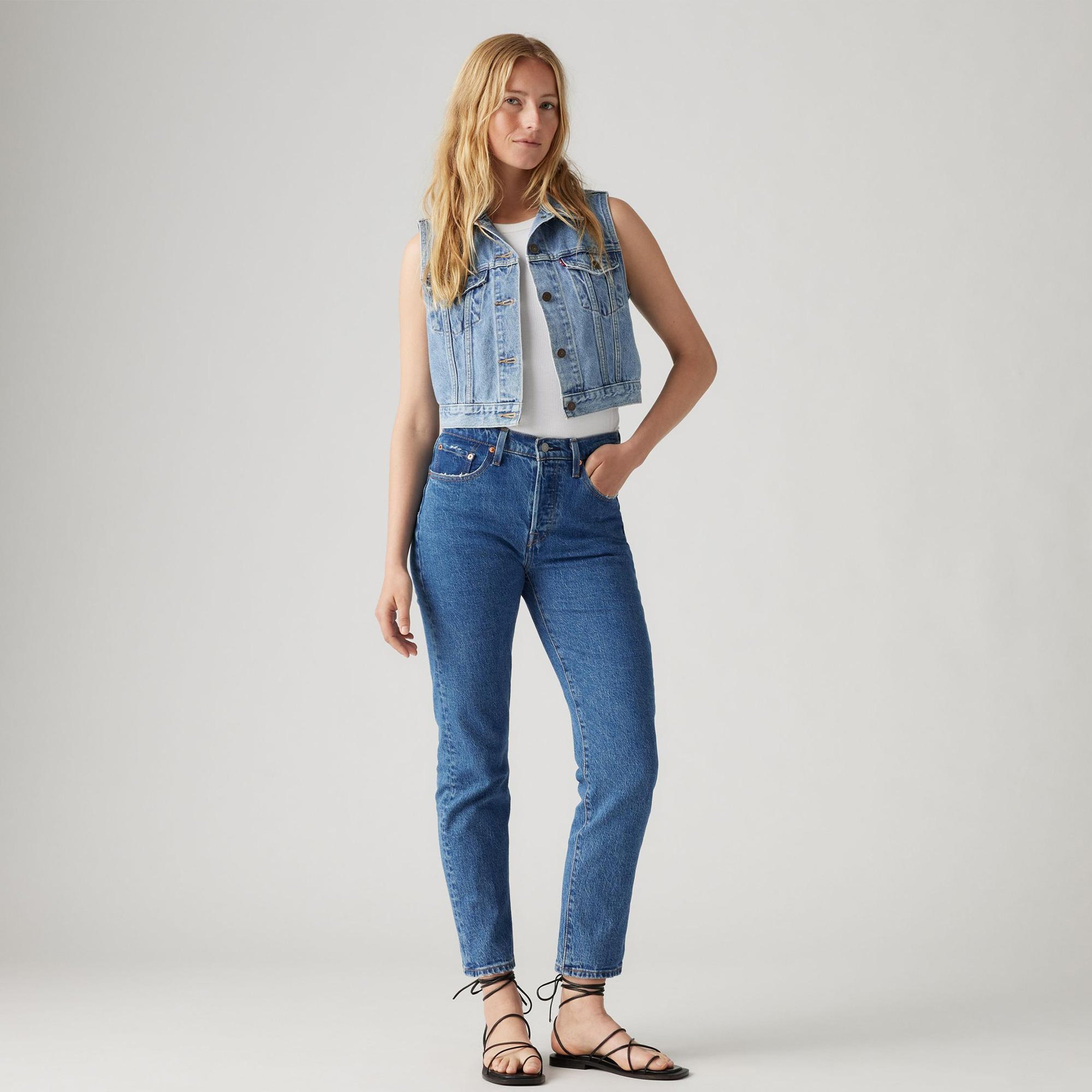 Levi's 501 Crop Jazz Pop Kadın Mavi Jean