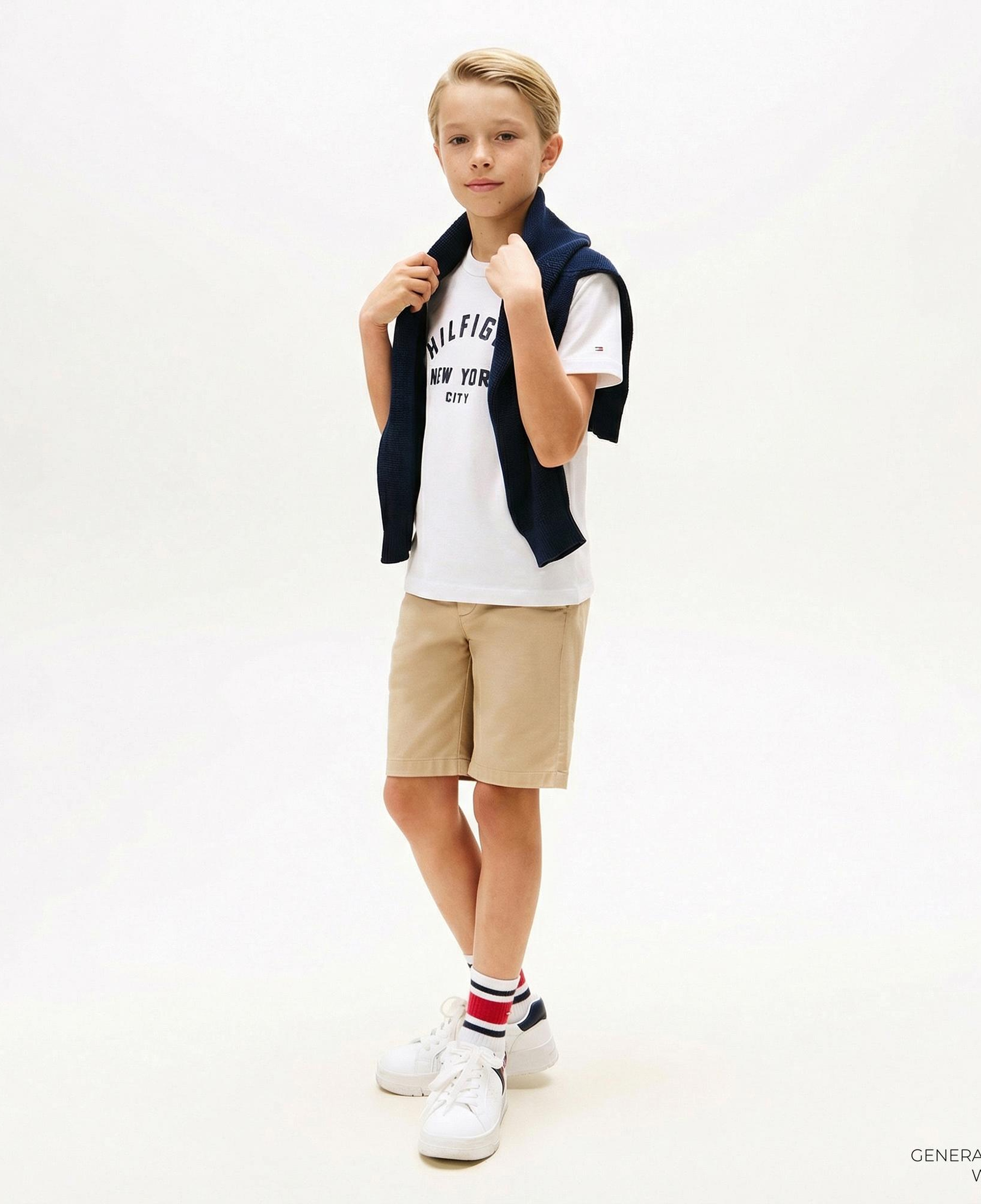 Tommy Hilfiger Curved Graphic Çocuk Beyaz T-Shirt