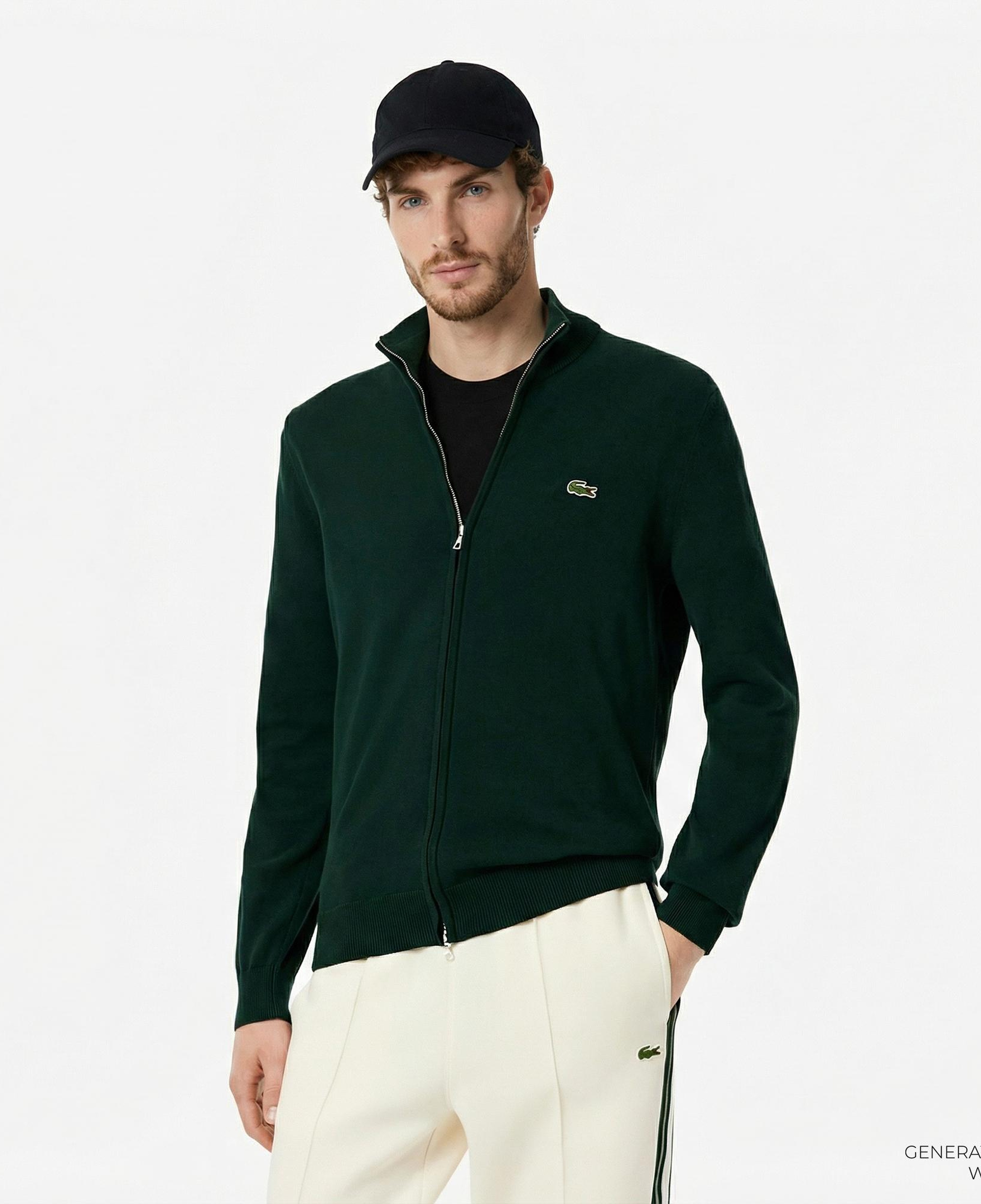 Lacoste Erkek Regular Fit Fermuarlı Yeşil Hırka