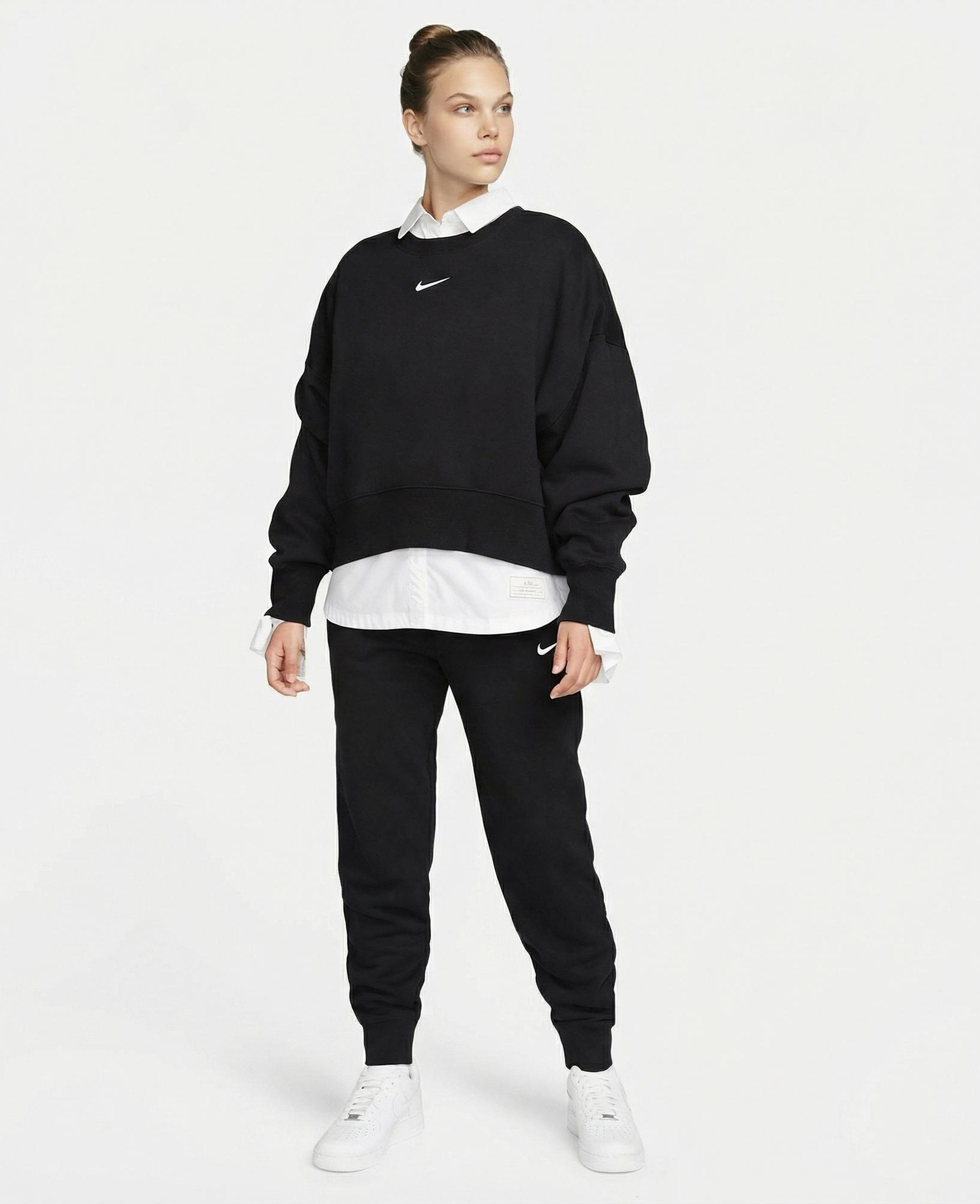 Nike Sportswear Phoenix Fleece Oversize Crew Kadın Siyah Sweatshirt