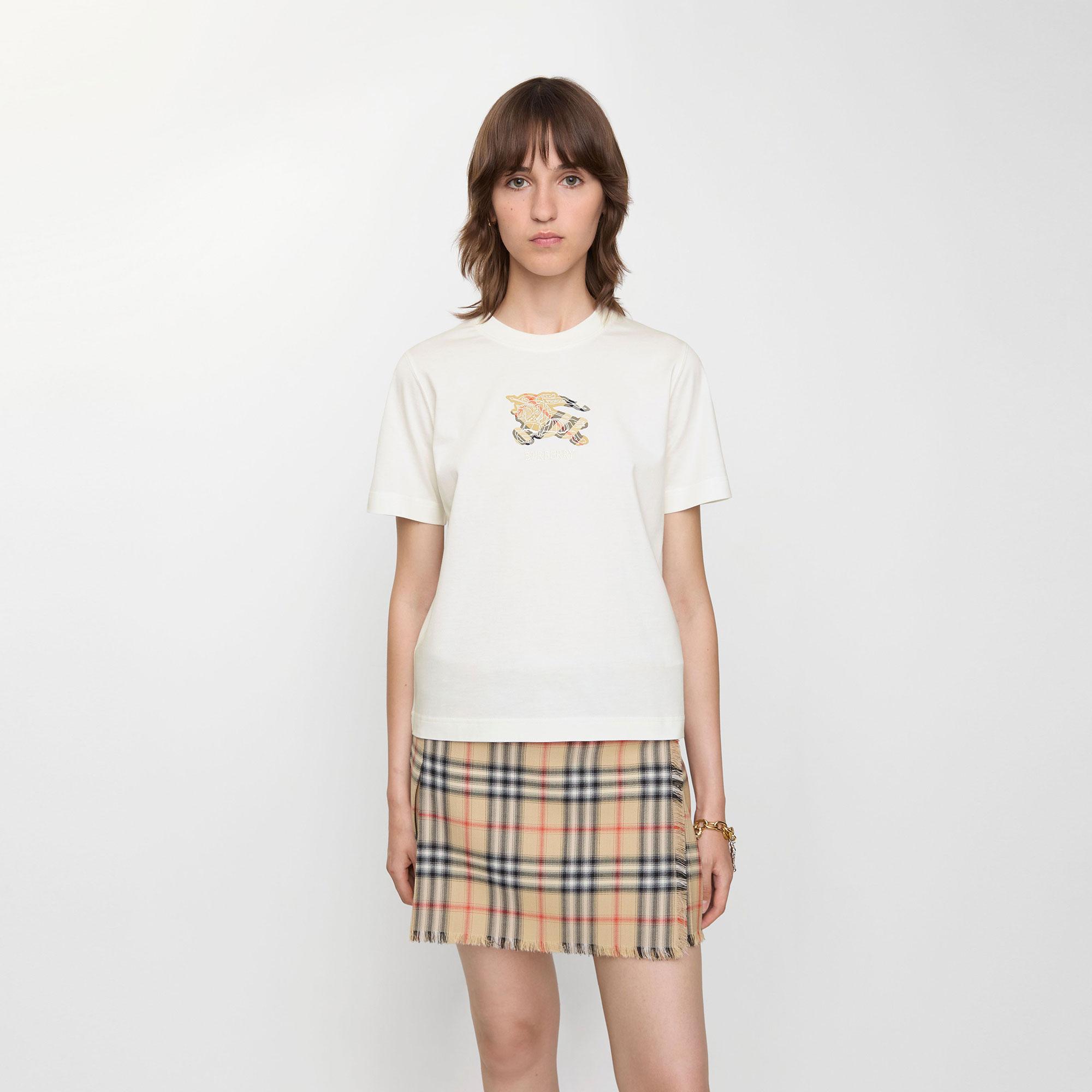 Burberry Frankie Kadın Beyaz T-Shirt
