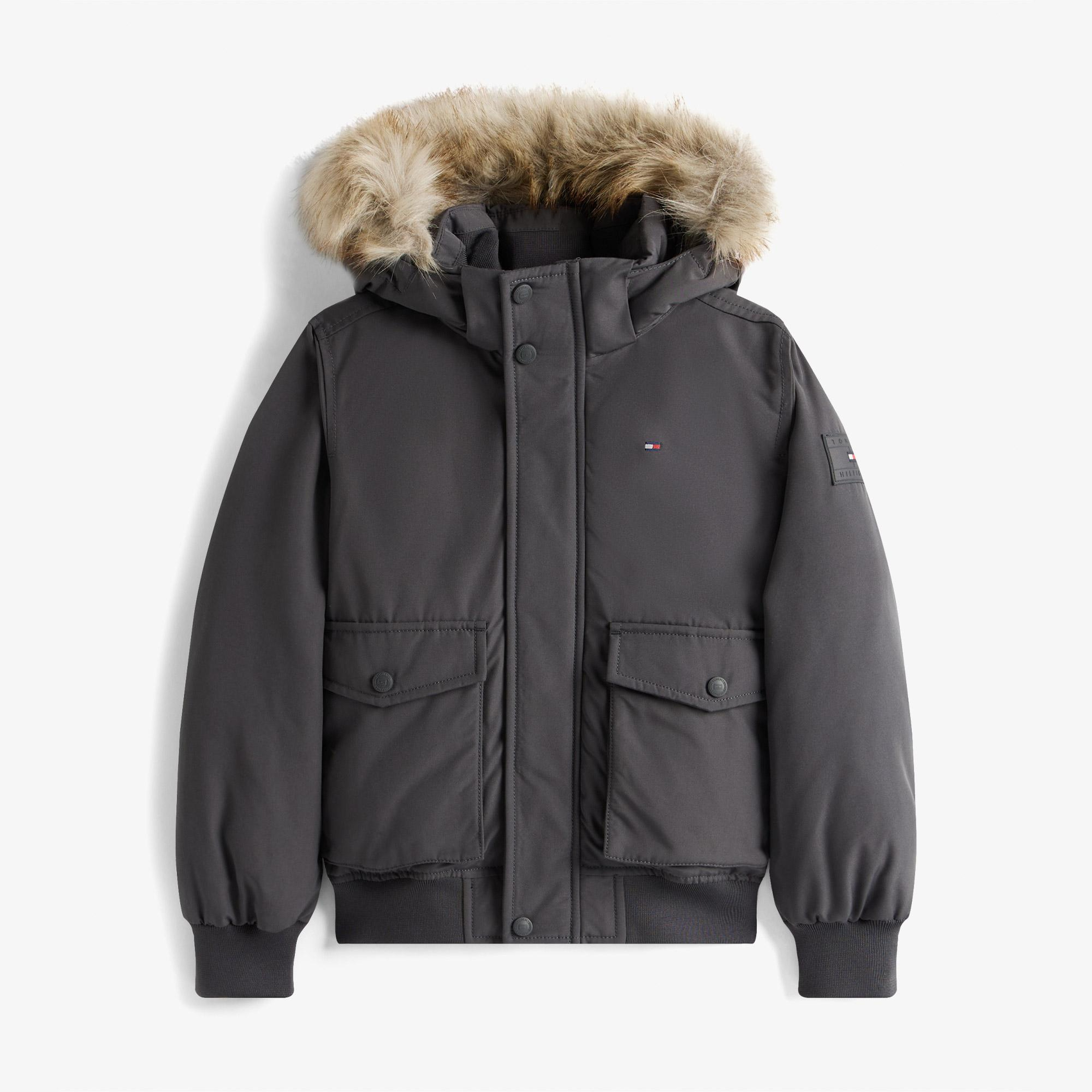 Tommy Hilfiger Fake Çocuk Bomber Gri Mont