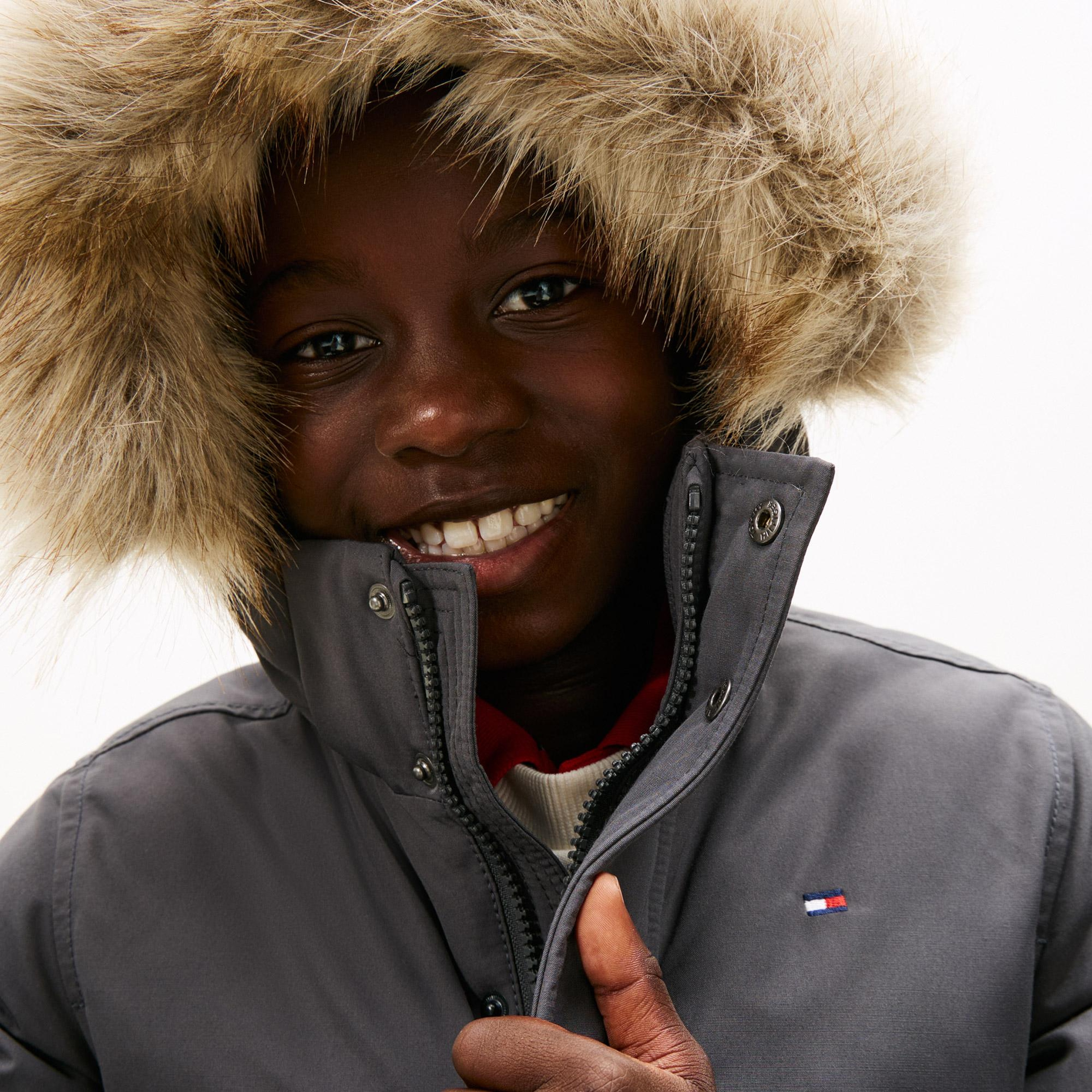 Tommy Hilfiger Fake Çocuk Bomber Gri Mont