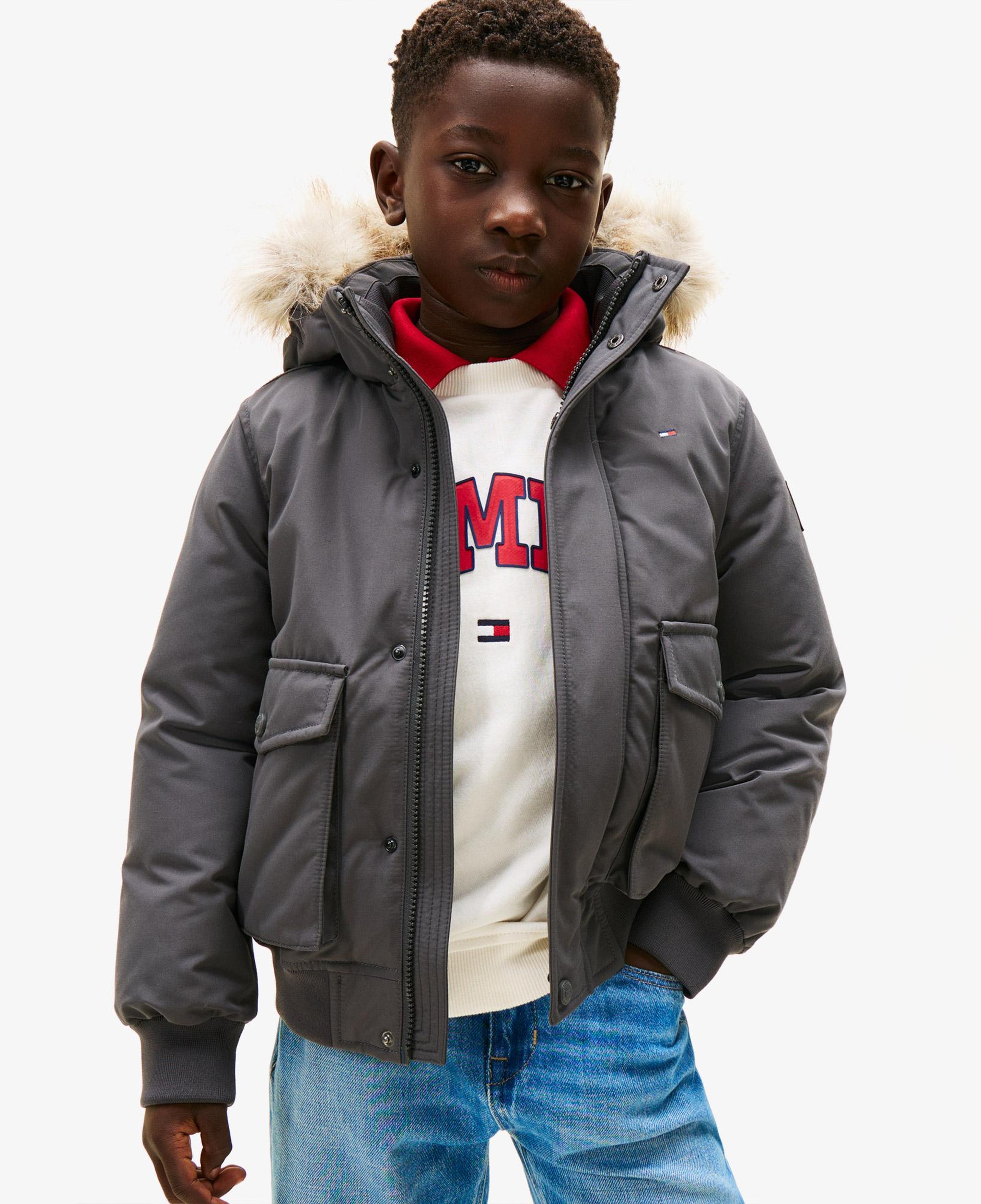 Tommy Hilfiger Fake Çocuk Bomber Gri Mont