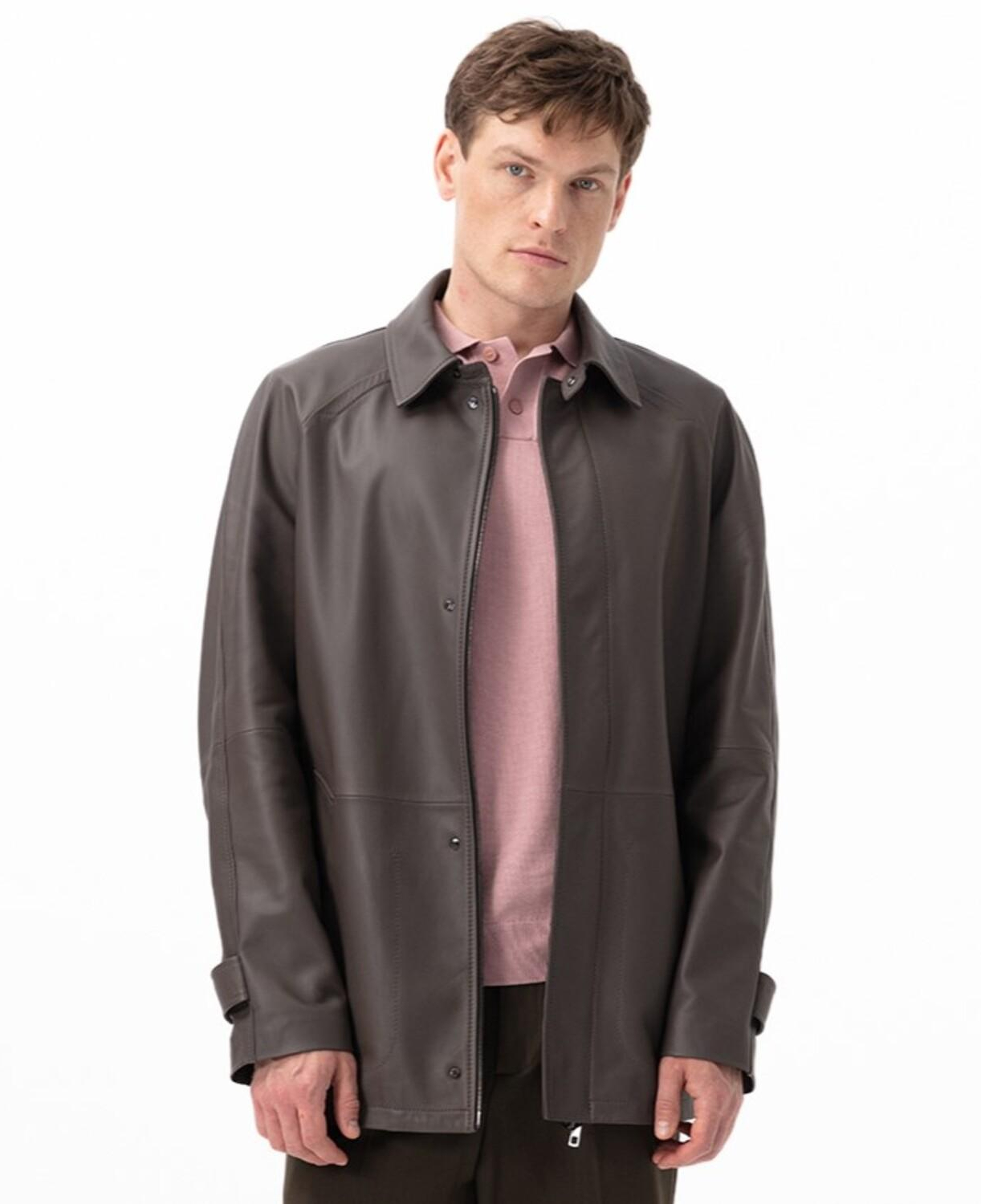 Bastion Kahve Erkek Deri Palto