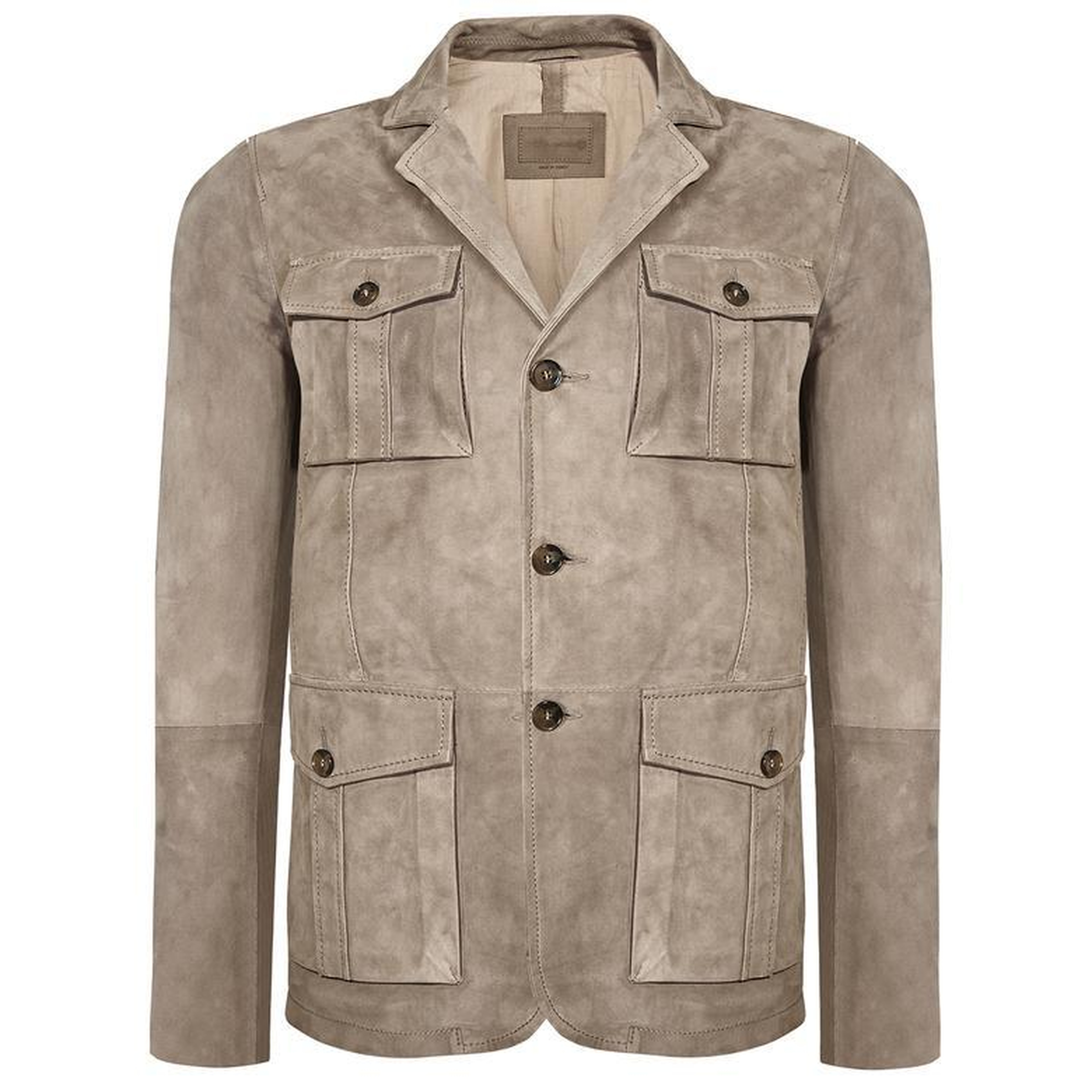 Antonin Bej Erkek Süet Safari Deri Ceket
