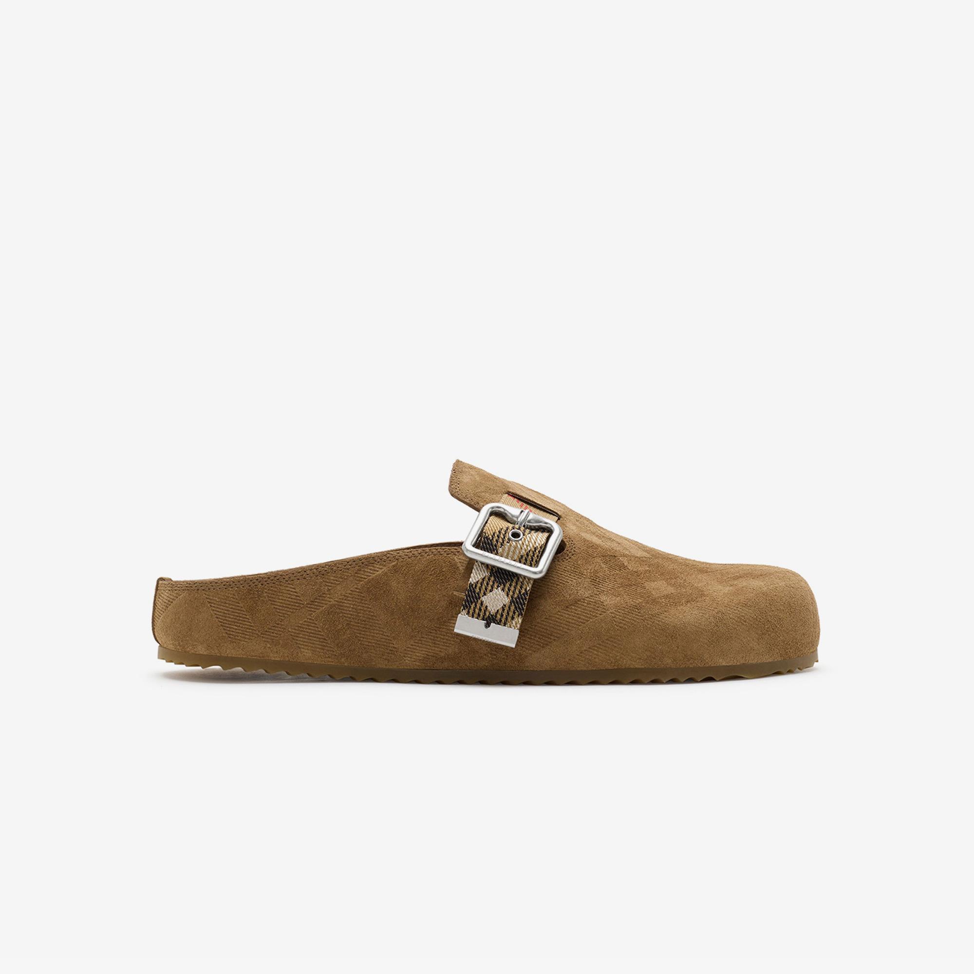 Burberry Check Suede Urchin Clogs Kadın Kahverengi Sneaker
