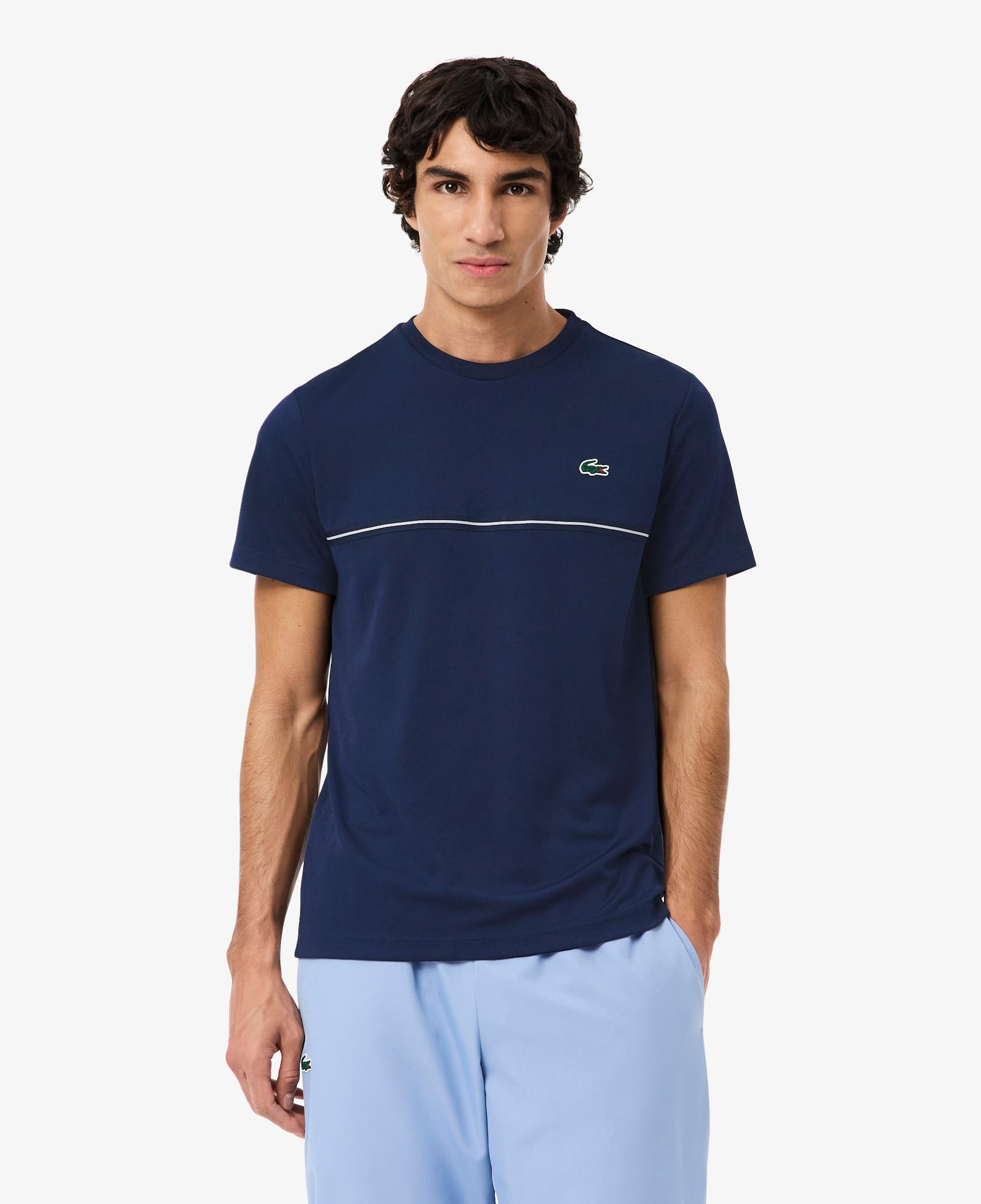 Lacoste Erkek Regular Fit Bisiklet Yaka Baskılı Lacivert T-Shirt