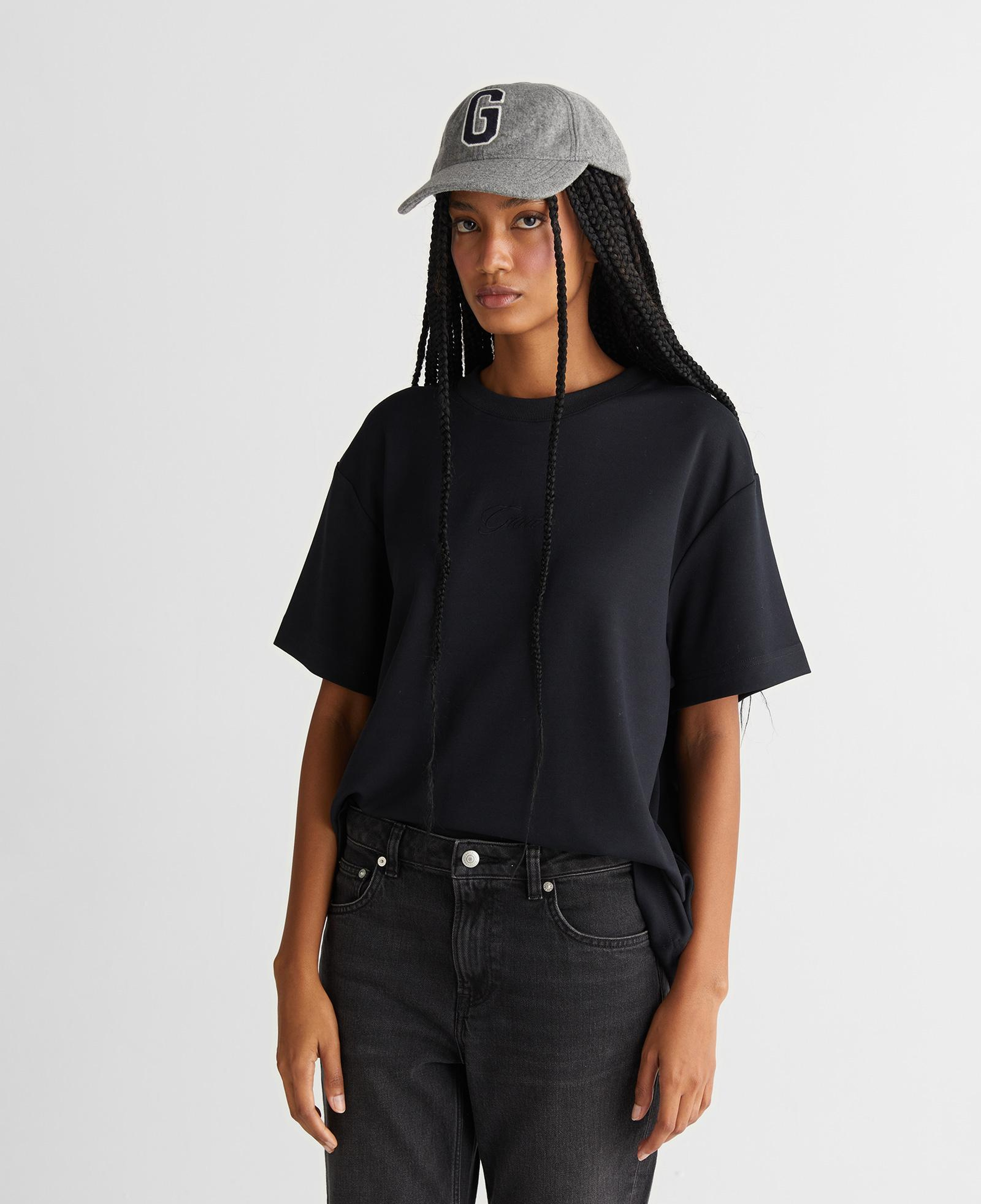 Kadın Siyah Relaxed Fit T-Shirt