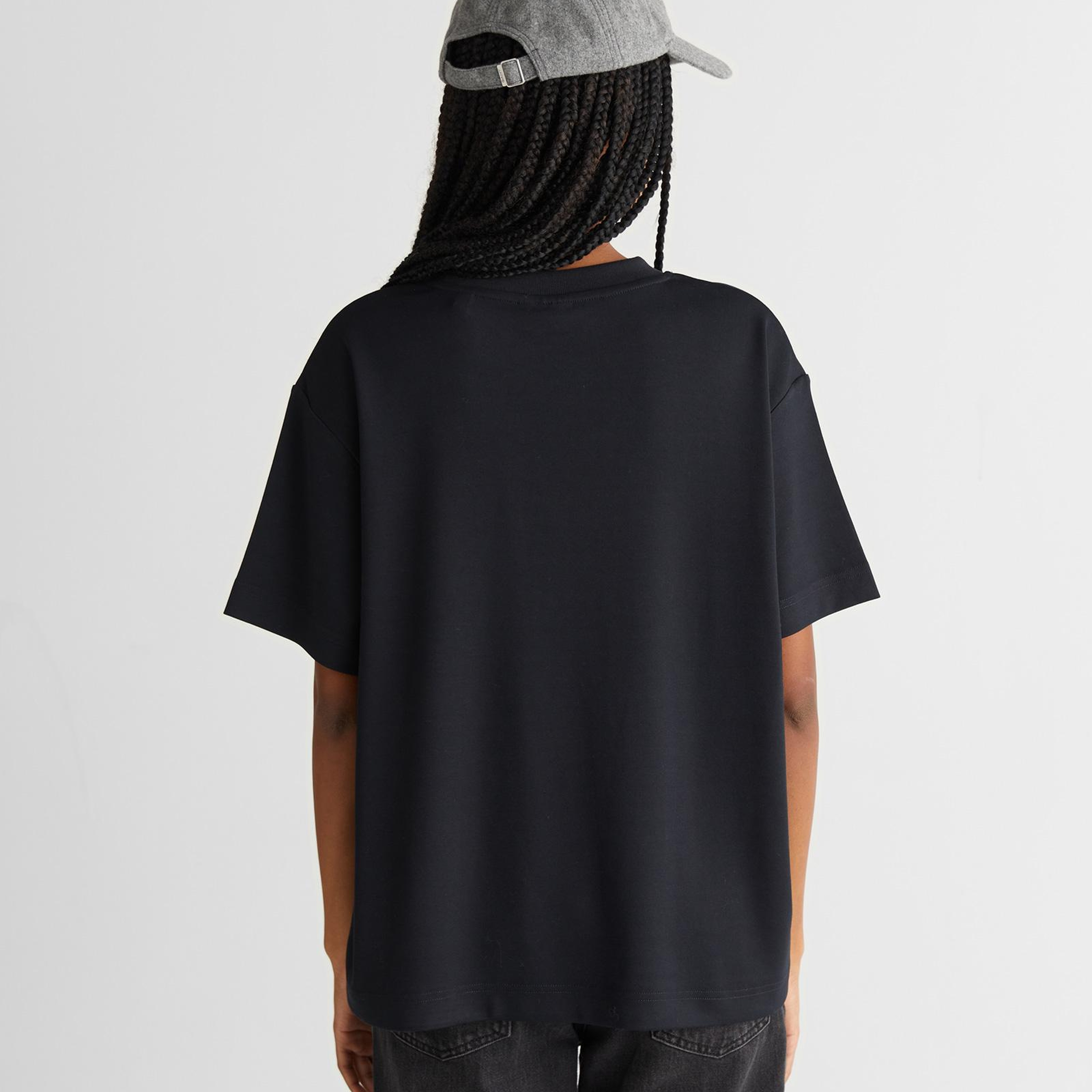 Kadın Siyah Relaxed Fit T-Shirt