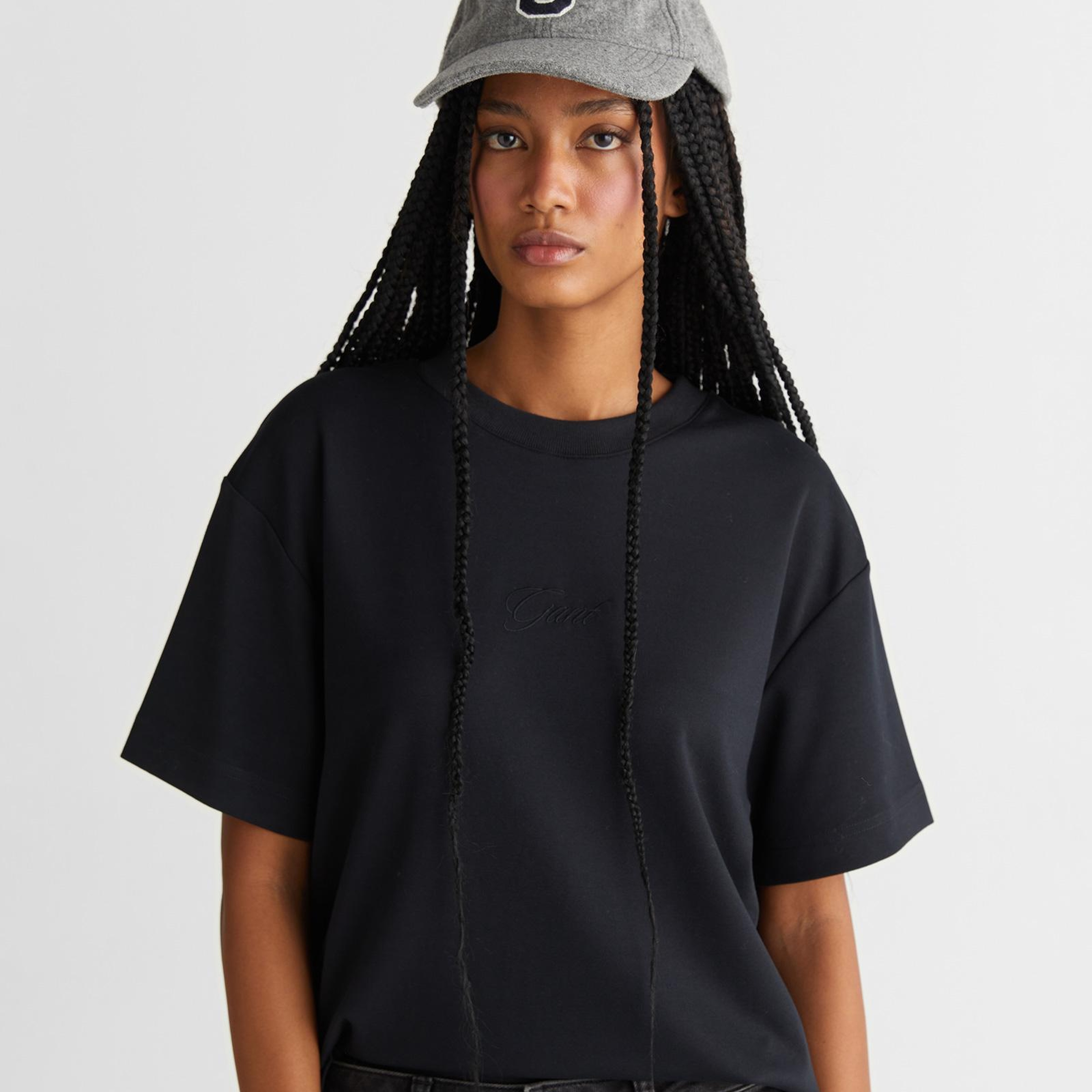 Kadın Siyah Relaxed Fit T-Shirt