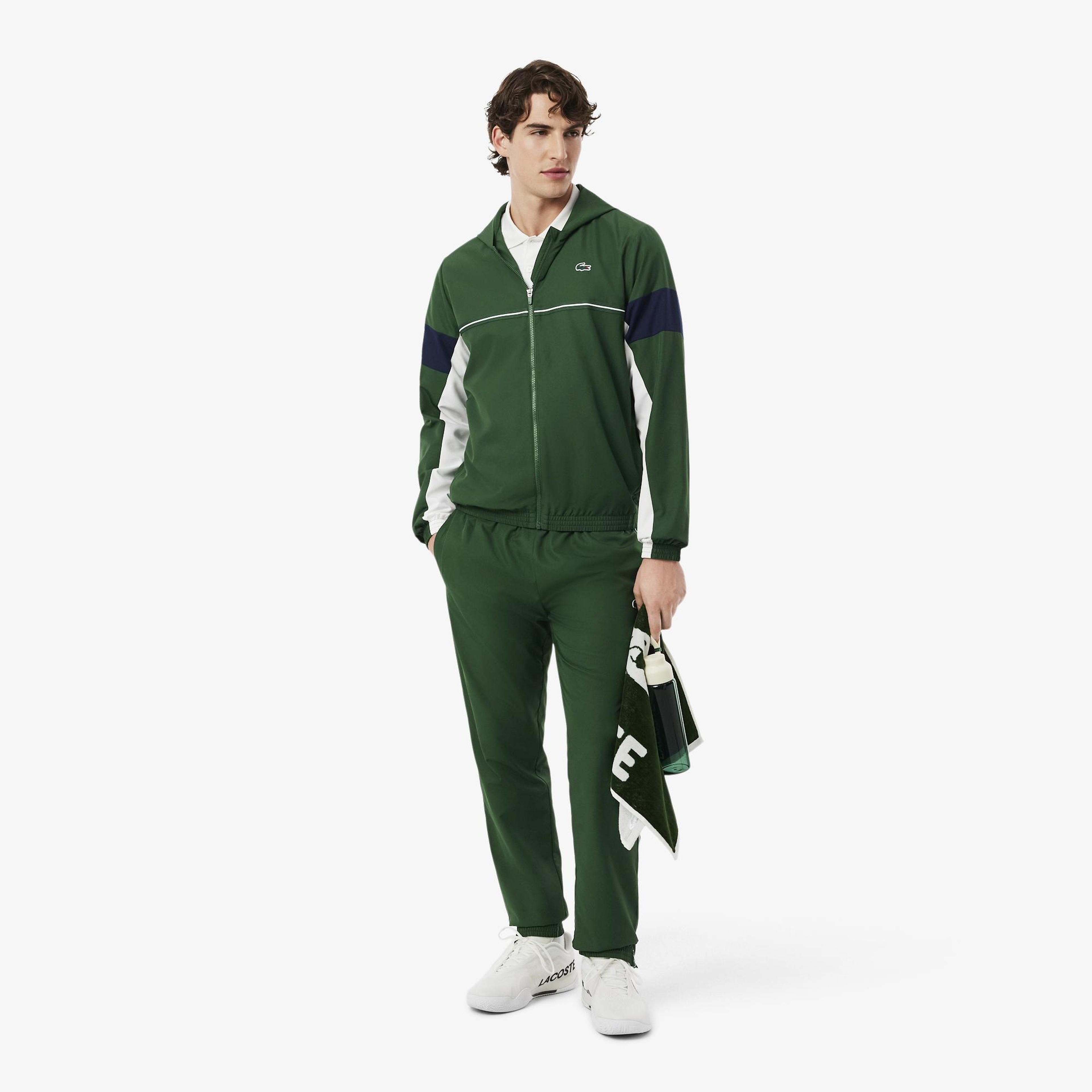 Lacoste Erkek Regular Fit Kapüşonlu Renk Bloklu Yeşil Ceket