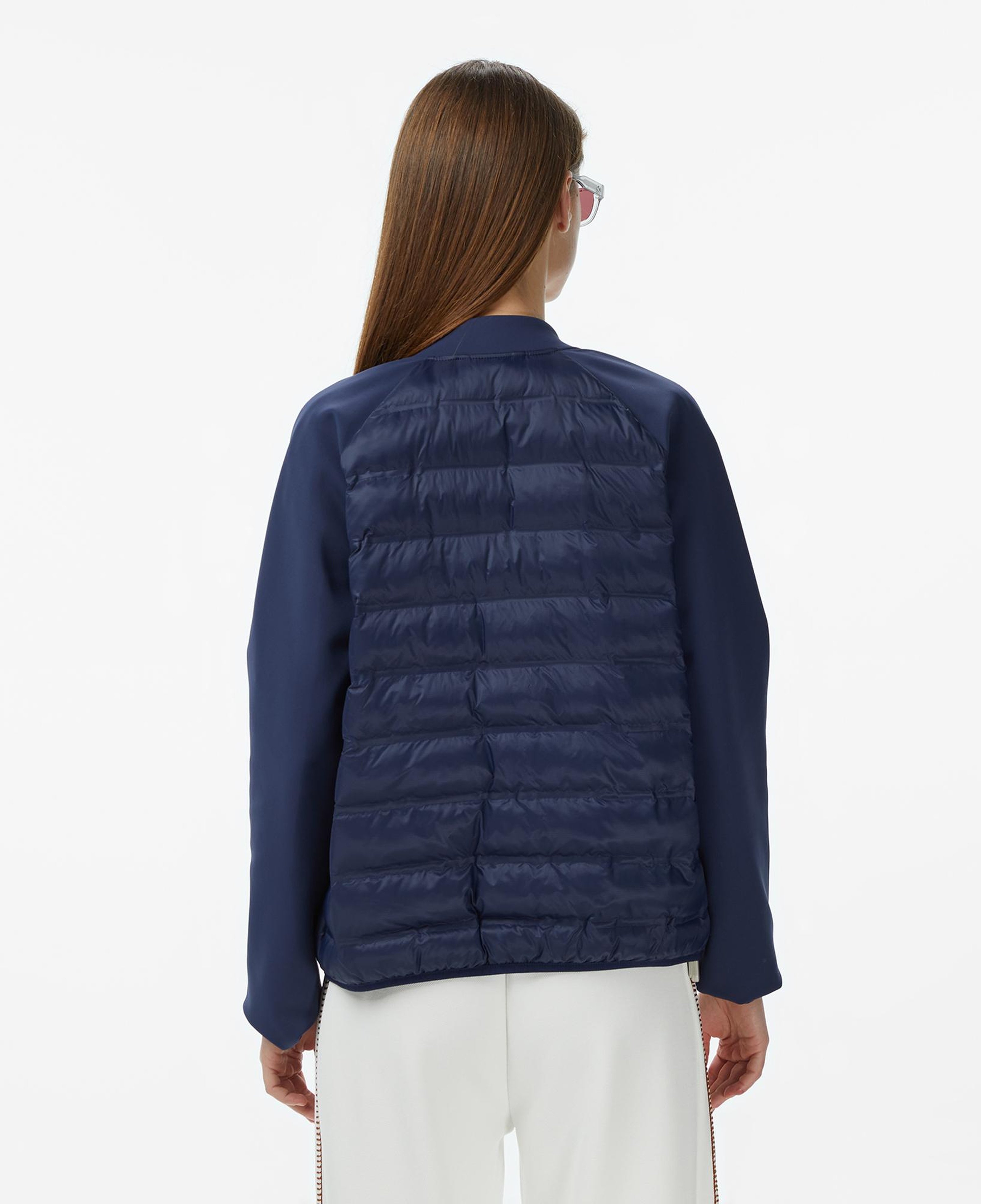 Lacoste Kadın Regular Fit Dik Yaka Renk Bloklu Lacivert Mont