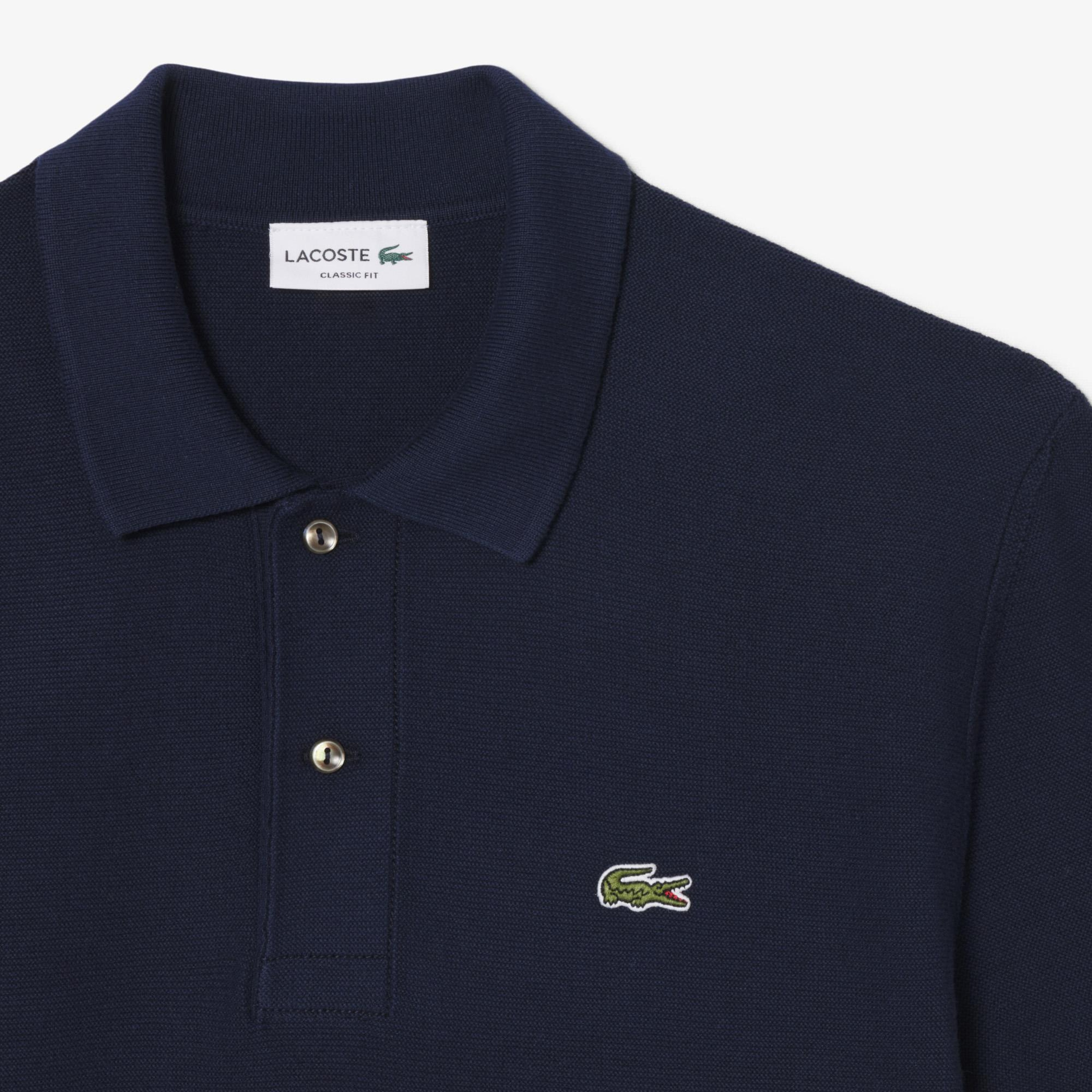 Lacoste Erkek Classic Fit Kısa Kollu Polo Yaka Lacivert Triko
