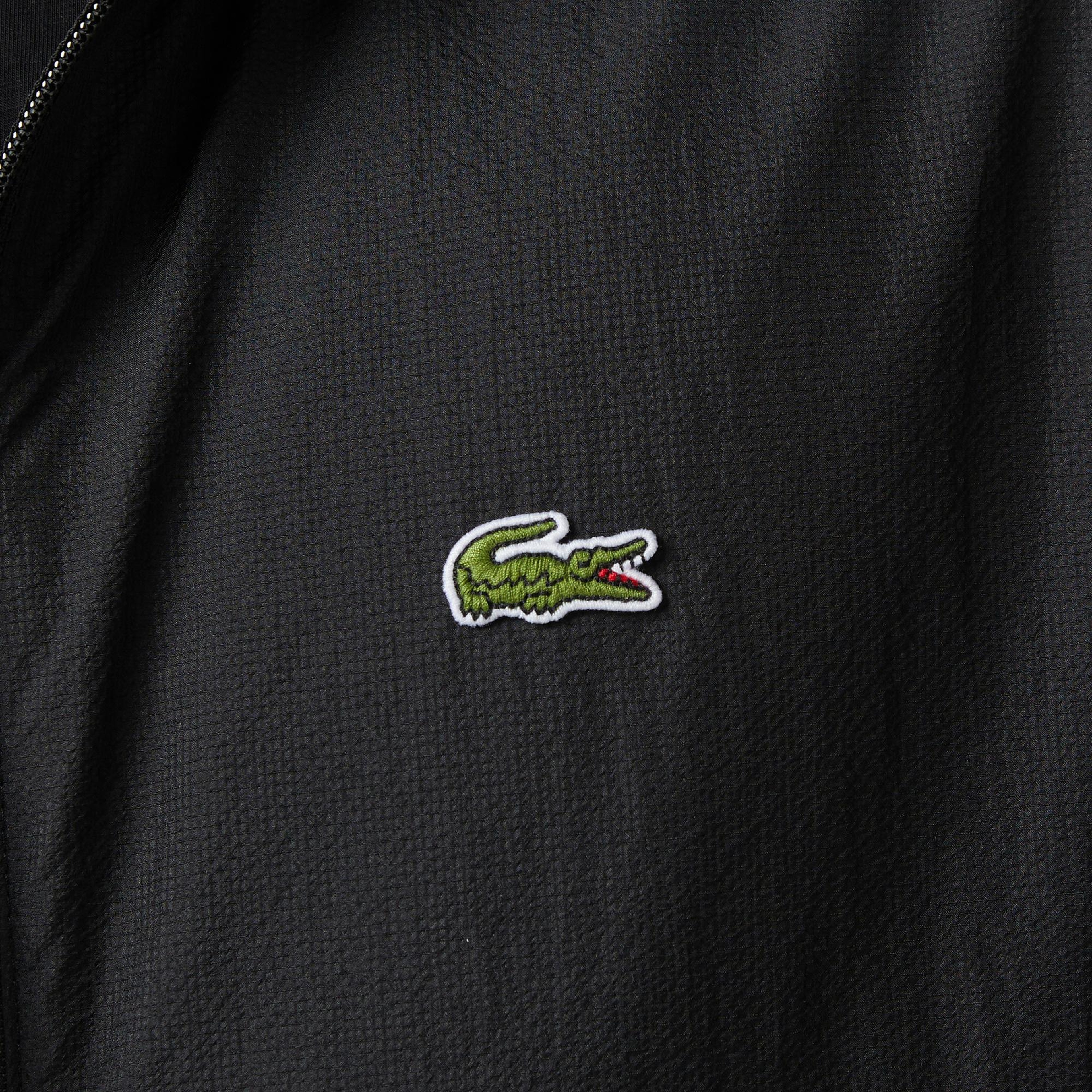 Lacoste Erkek Kapüşonlu Siyah Yağmurluk