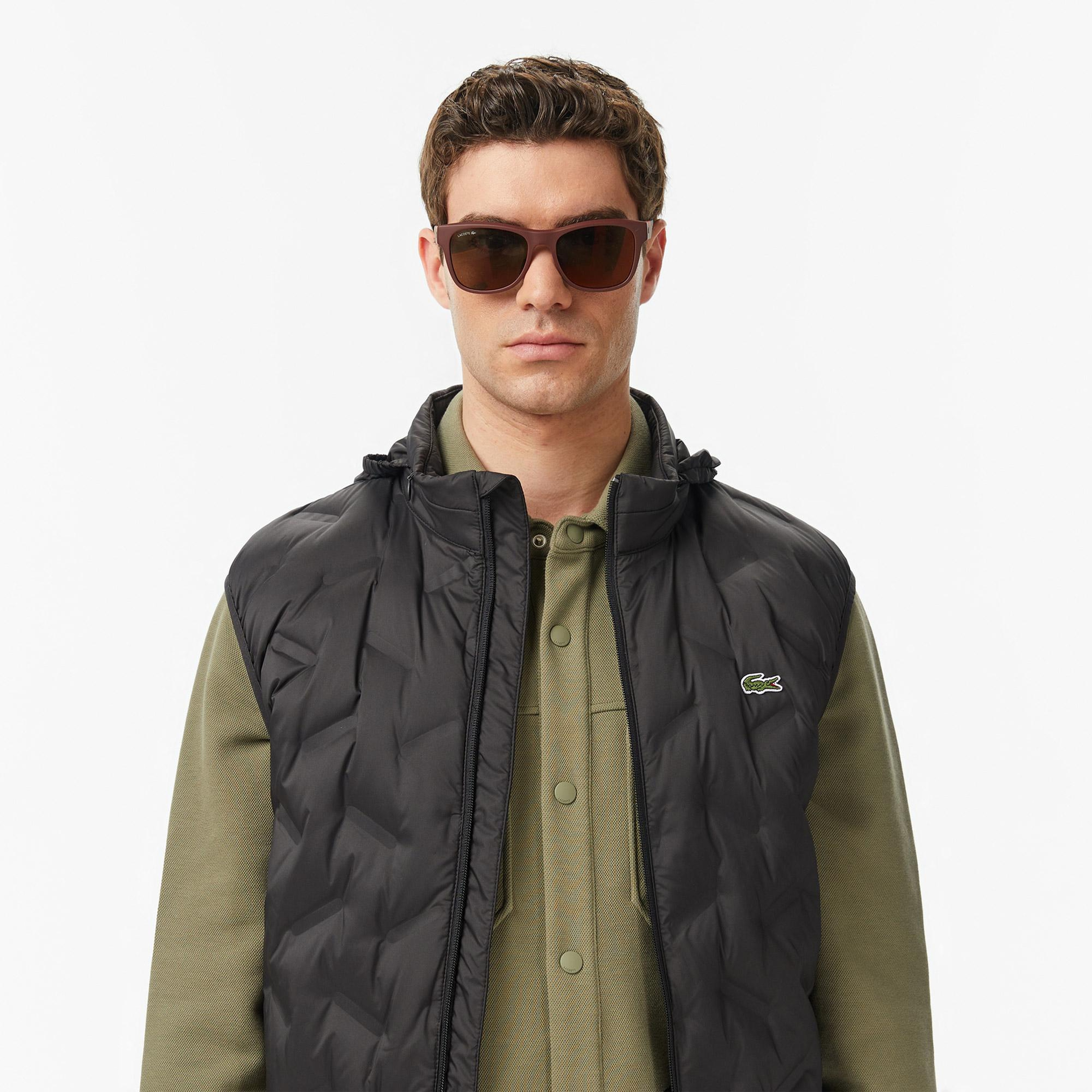 Lacoste Erkek Regular Fit Dik Yaka Kapitone Siyah Yelek