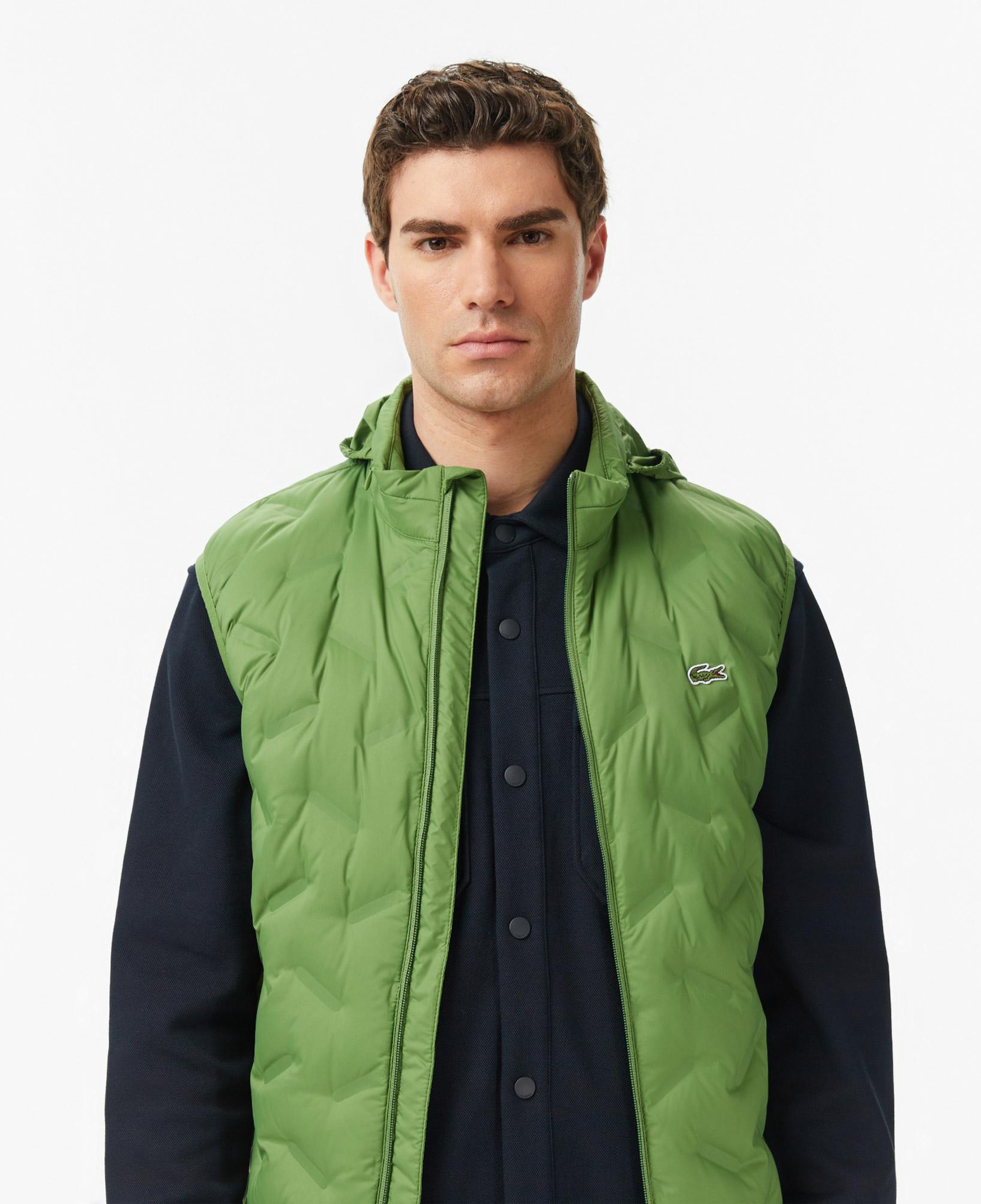 Lacoste Erkek Regular Fit Dik Yaka Kapitone Yeşil Yelek