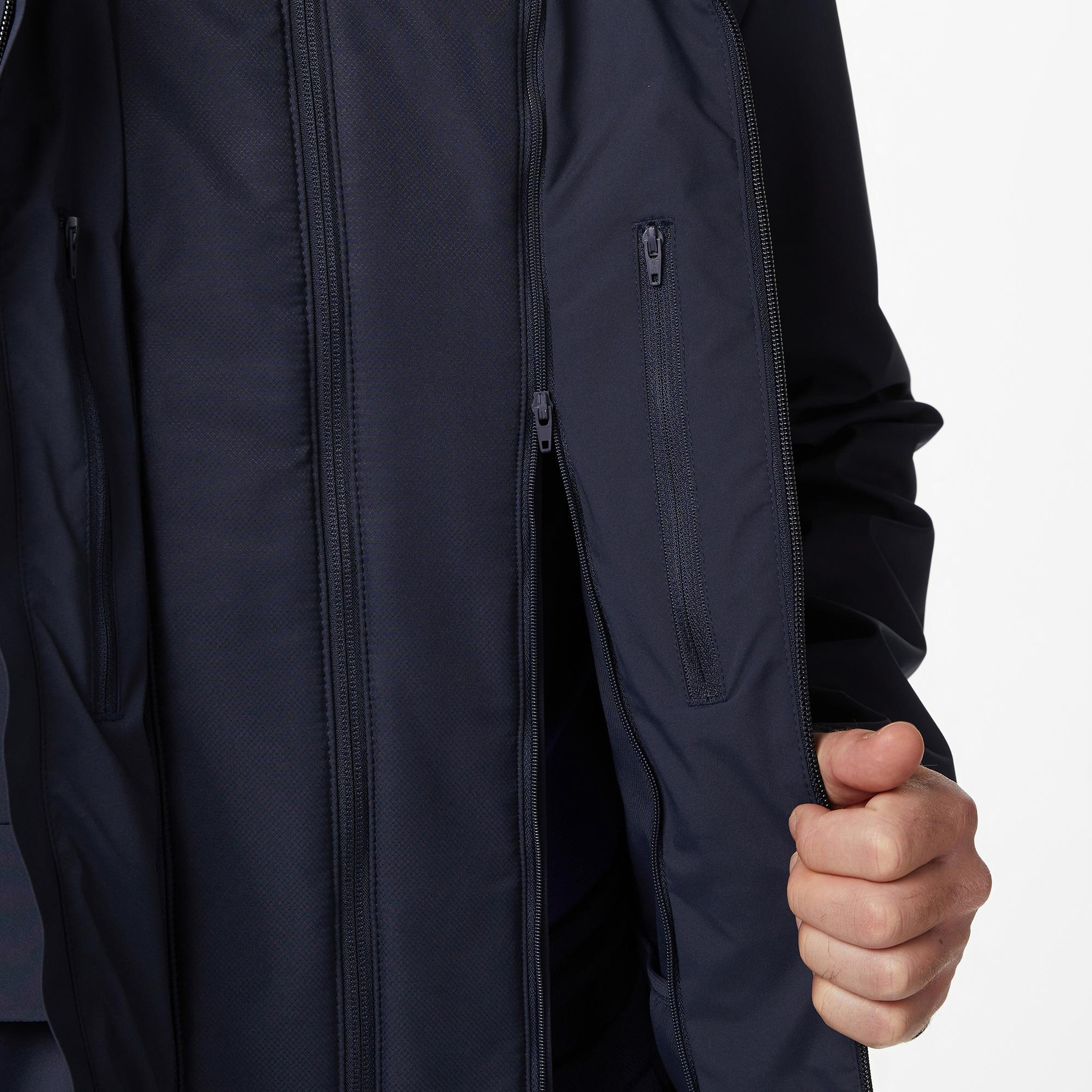 Lacoste Erkek Relaxed Fit Kapüşonlu Lacivert Mont