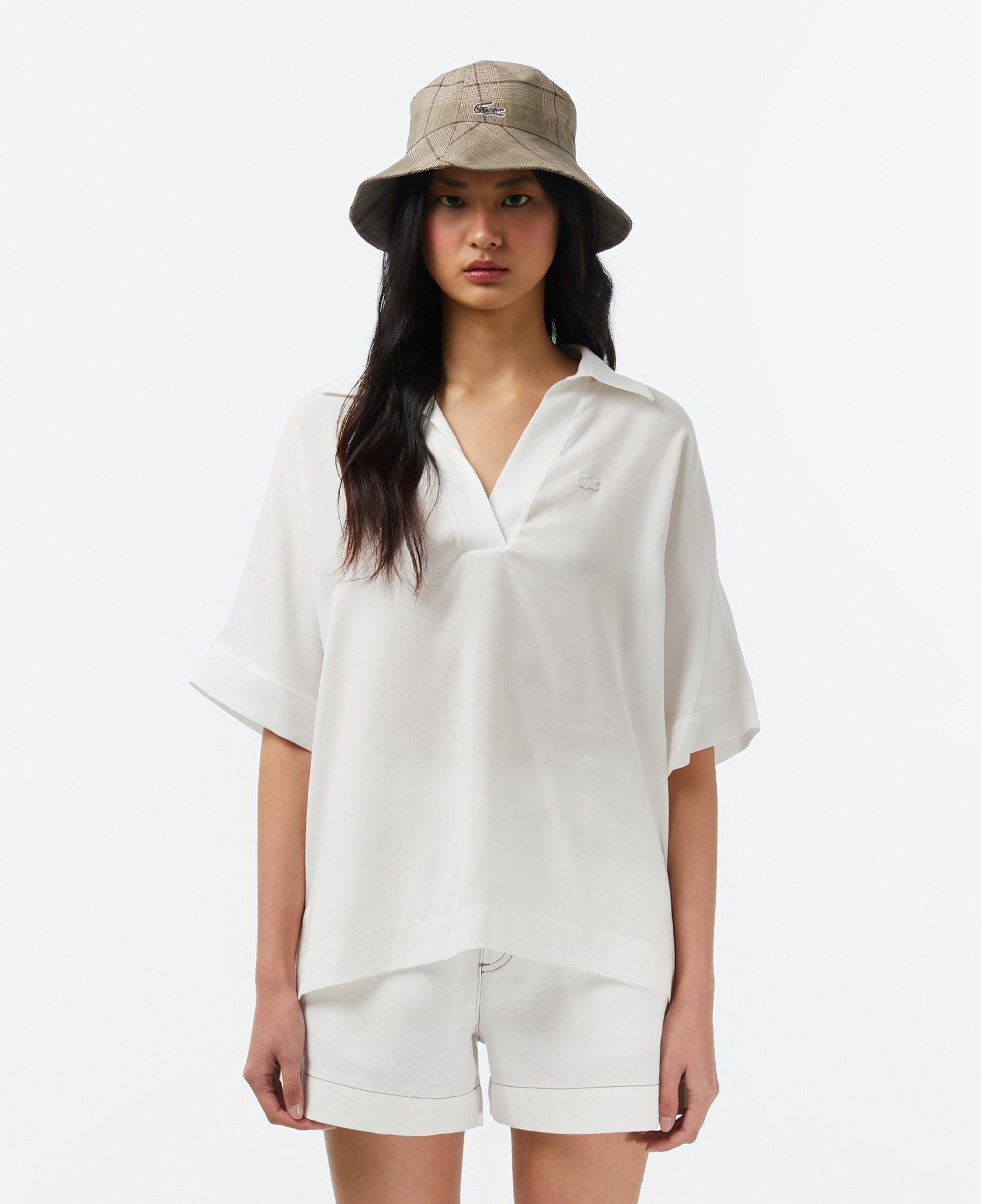 Lacoste Kadın Regular Fit Kısa Kollu Polo Yaka Beyaz Bluz