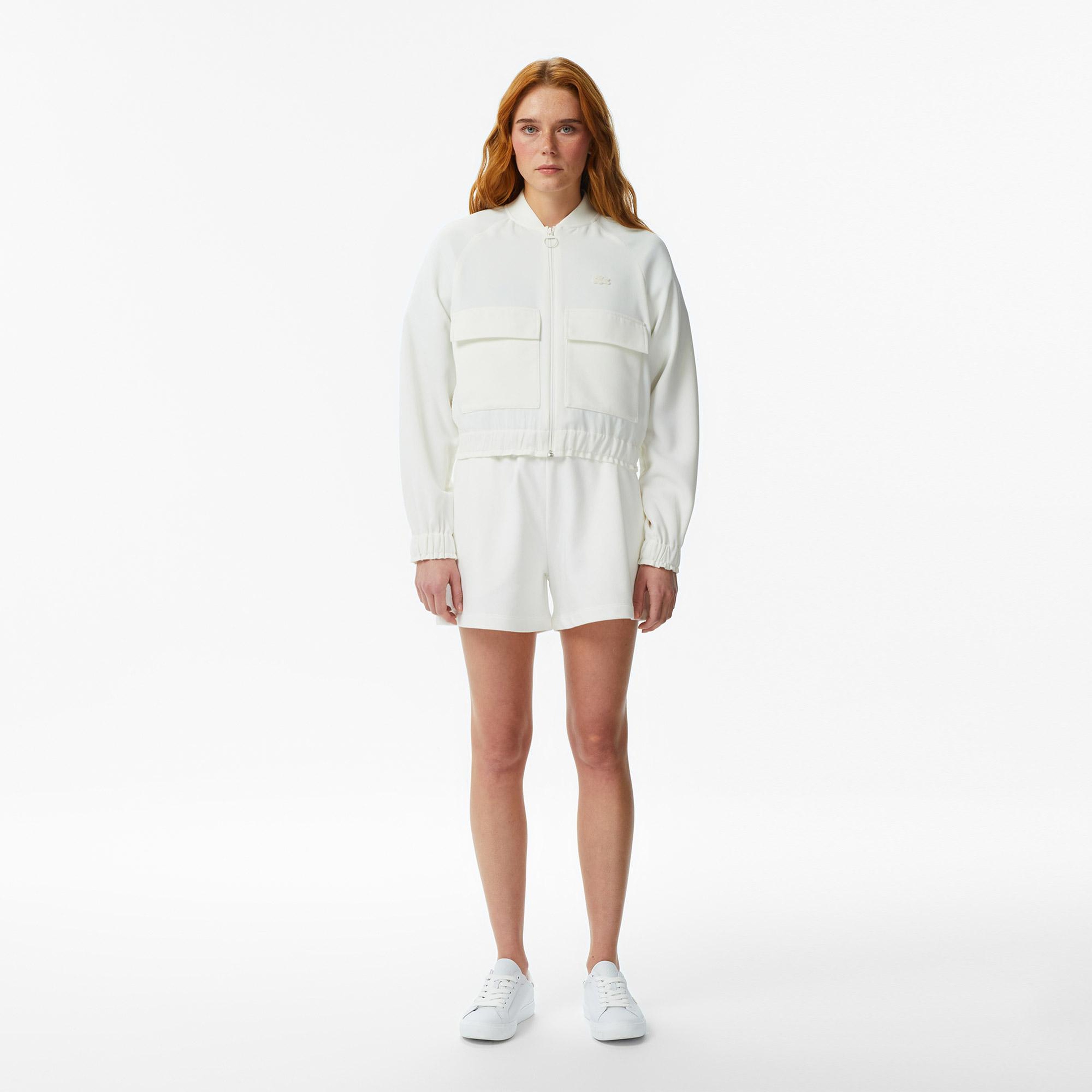 Lacoste Kadın Regular Fit Fermuarlı Krem Ceket