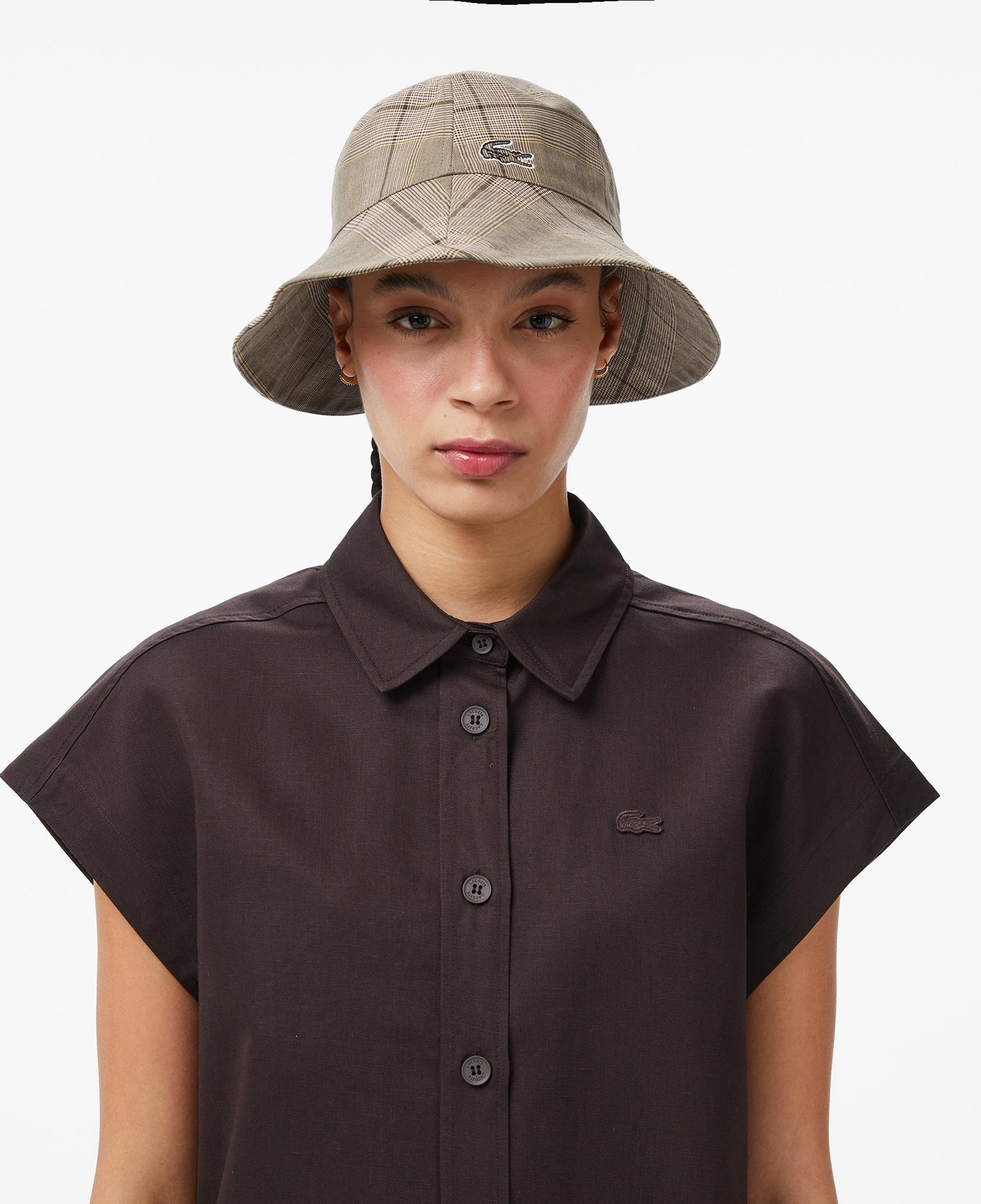 Lacoste Kadın Regular Fit Kısa Kollu Düğmeli Yaka Kahverengi Gömlek