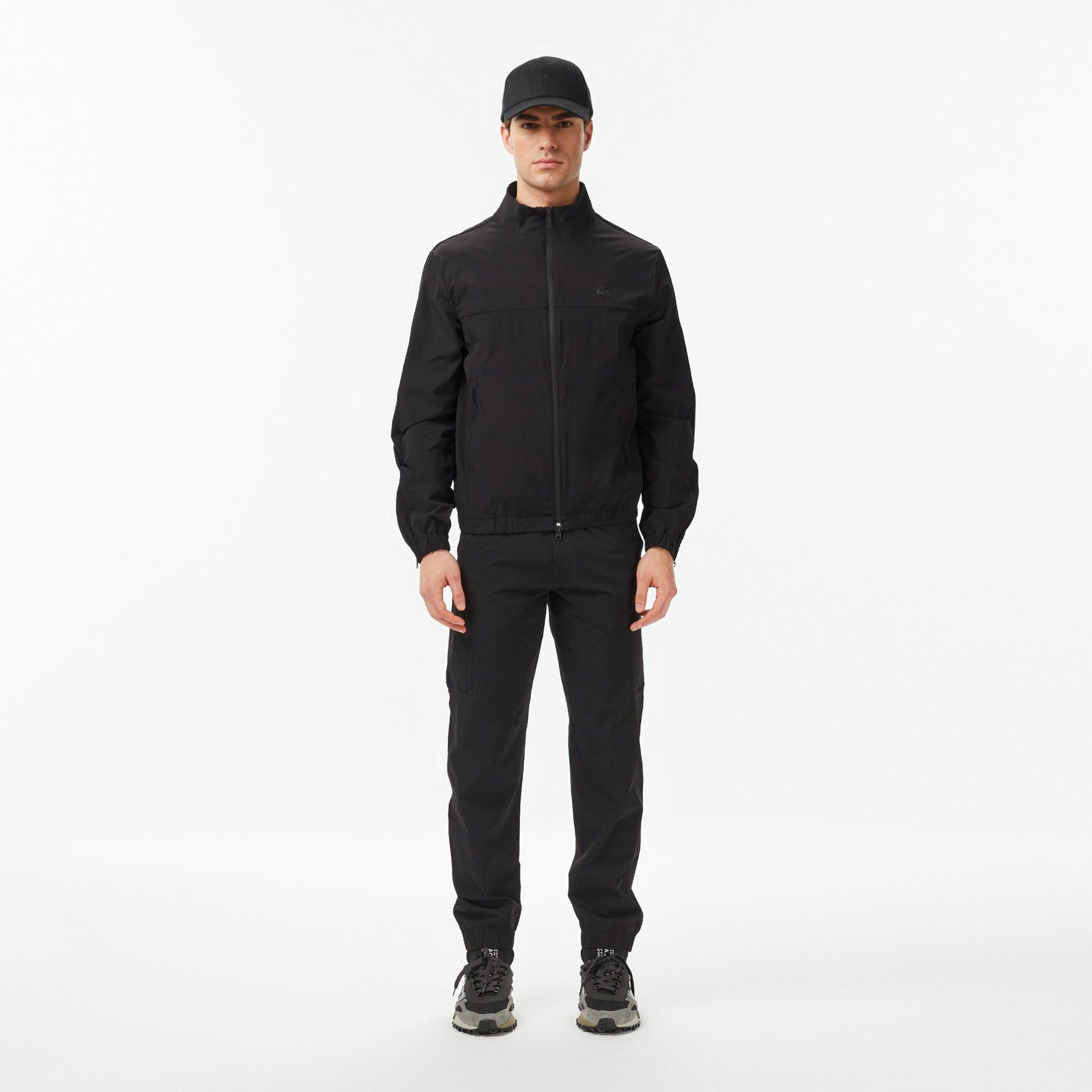 Lacoste Erkek Regular Fit Dik Yaka Siyah Mont