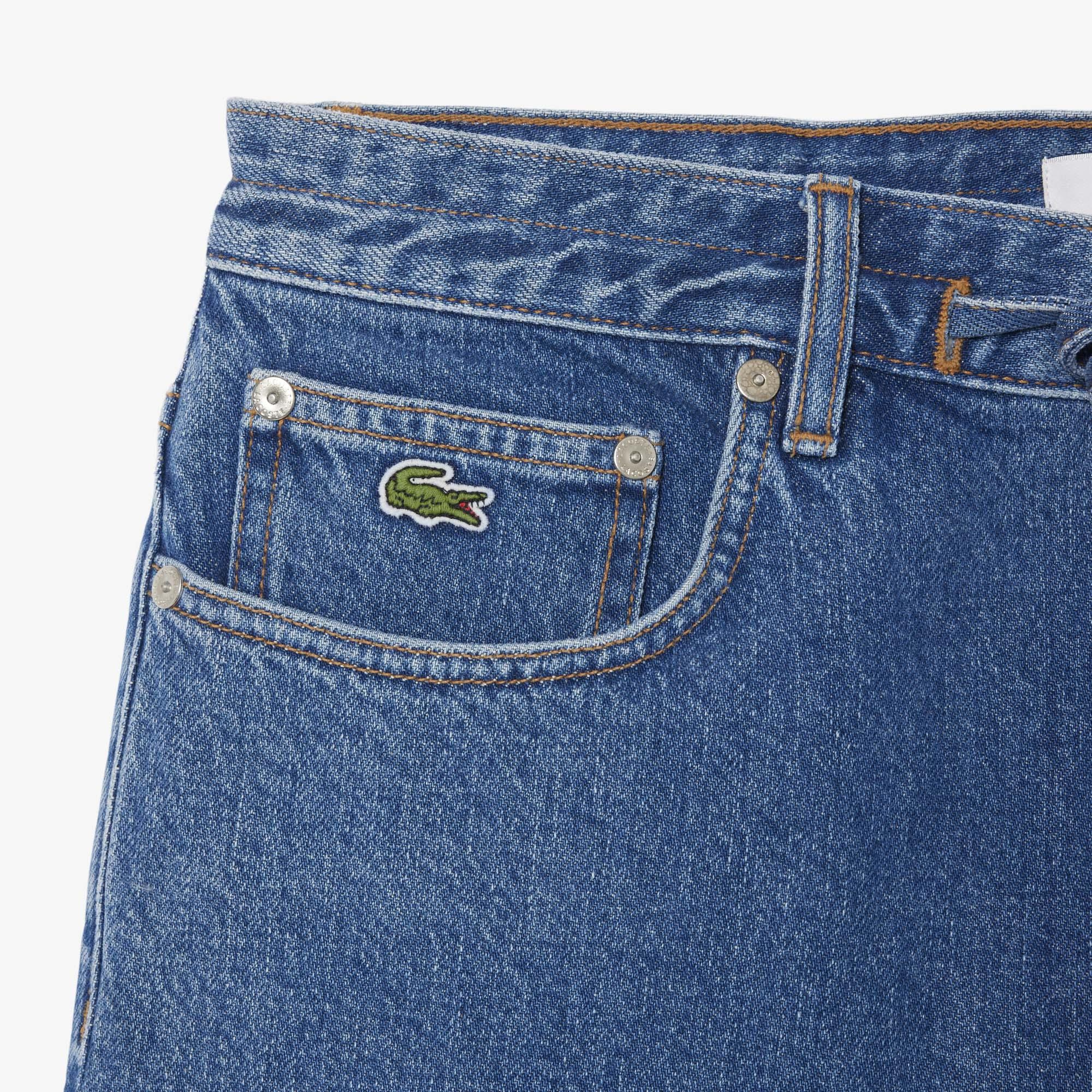 Lacoste Kadın Wide Leg Denim Lacivert Şort