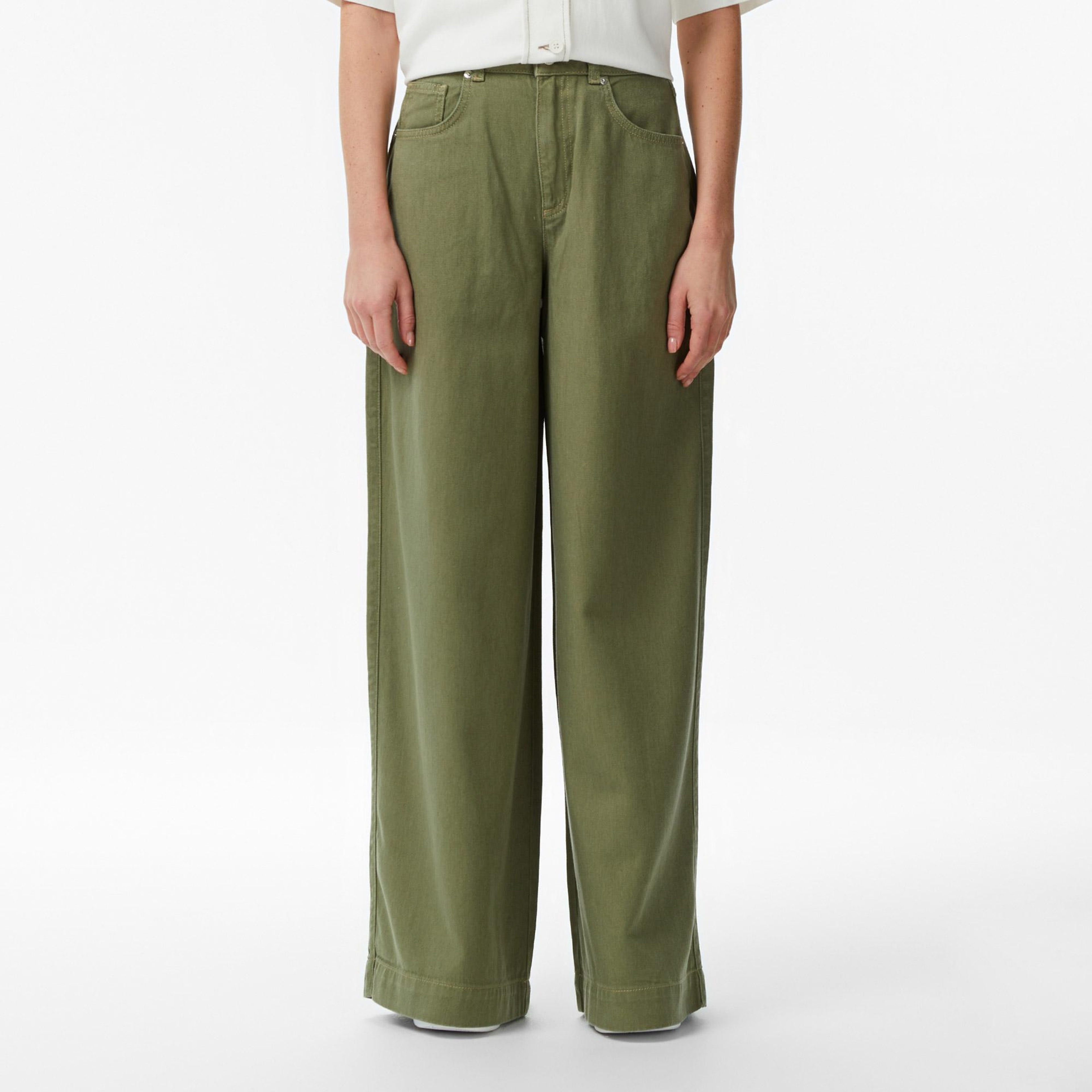 Lacoste Kadın Regular Fit Haki Jean Pantolon