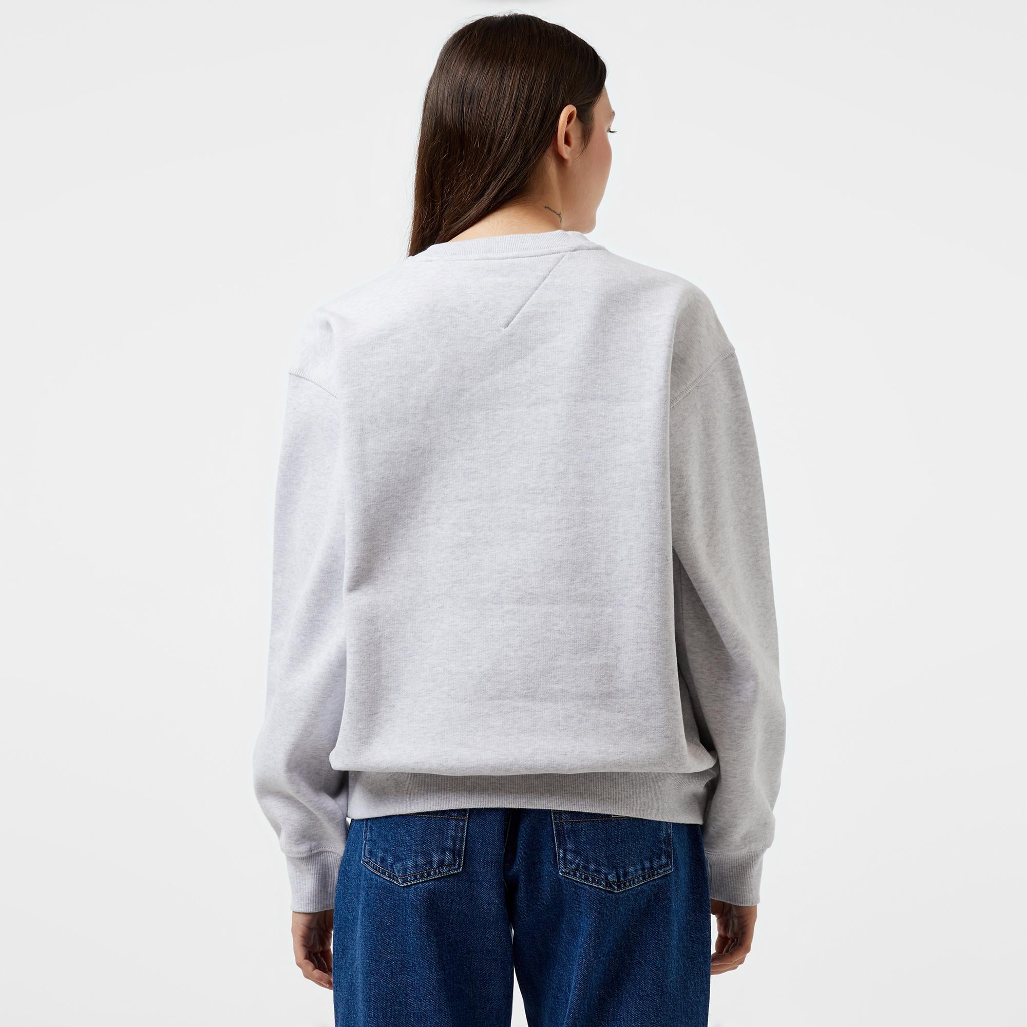 Tommy Hilfiger Jeans Vintage Prep 2 Crew Kadın Gri Sweatshirt