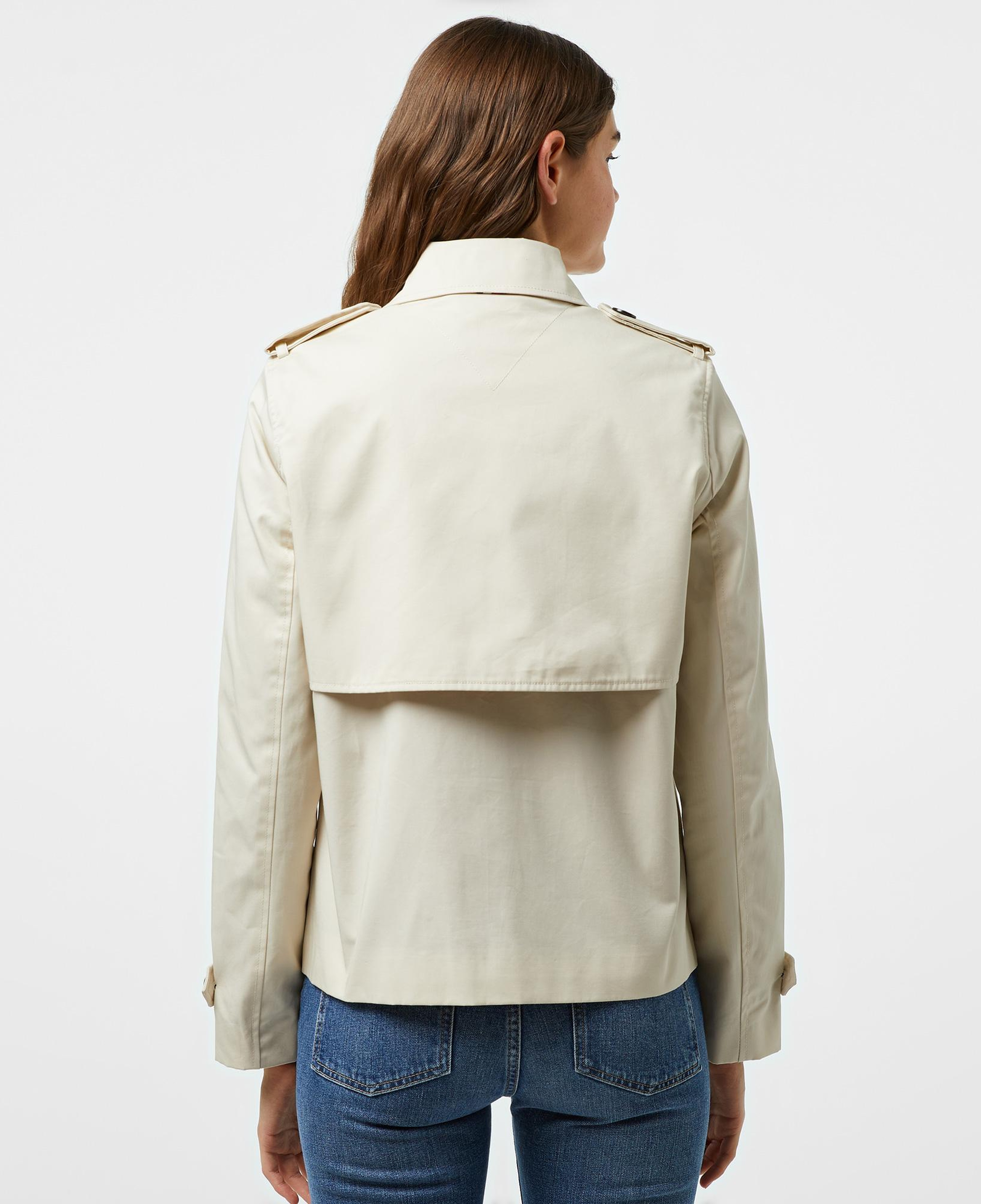 Tommy Hilfiger Cotton Short Trench Kadın Bej Ceket